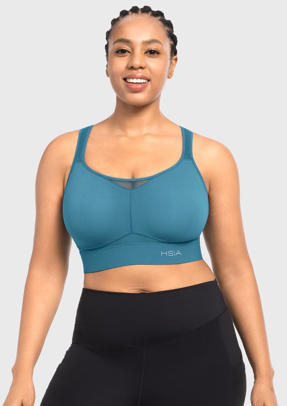 HSIA FlexCore High Impact Racerback Sports Bra Adjustable Support Full Coverage Fit - HSIA