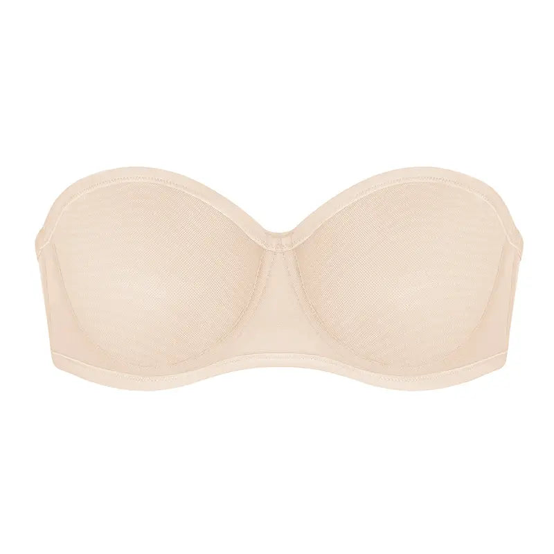 Leopard Unlined Strapless Minimizer Bra - HSIA