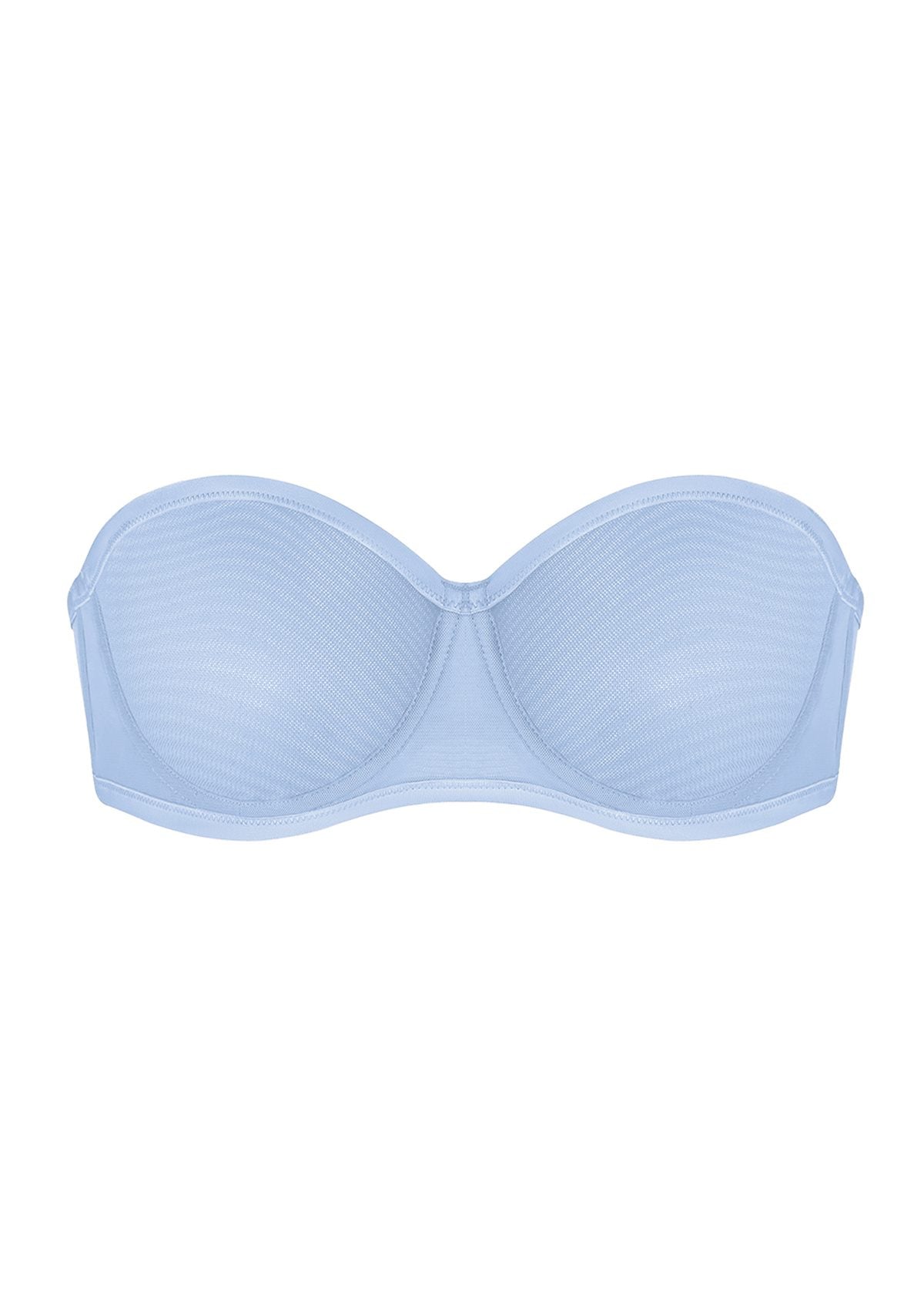 Bella Sheer Mesh Unlined Underwire Strapless Balconette Bra - HSIA