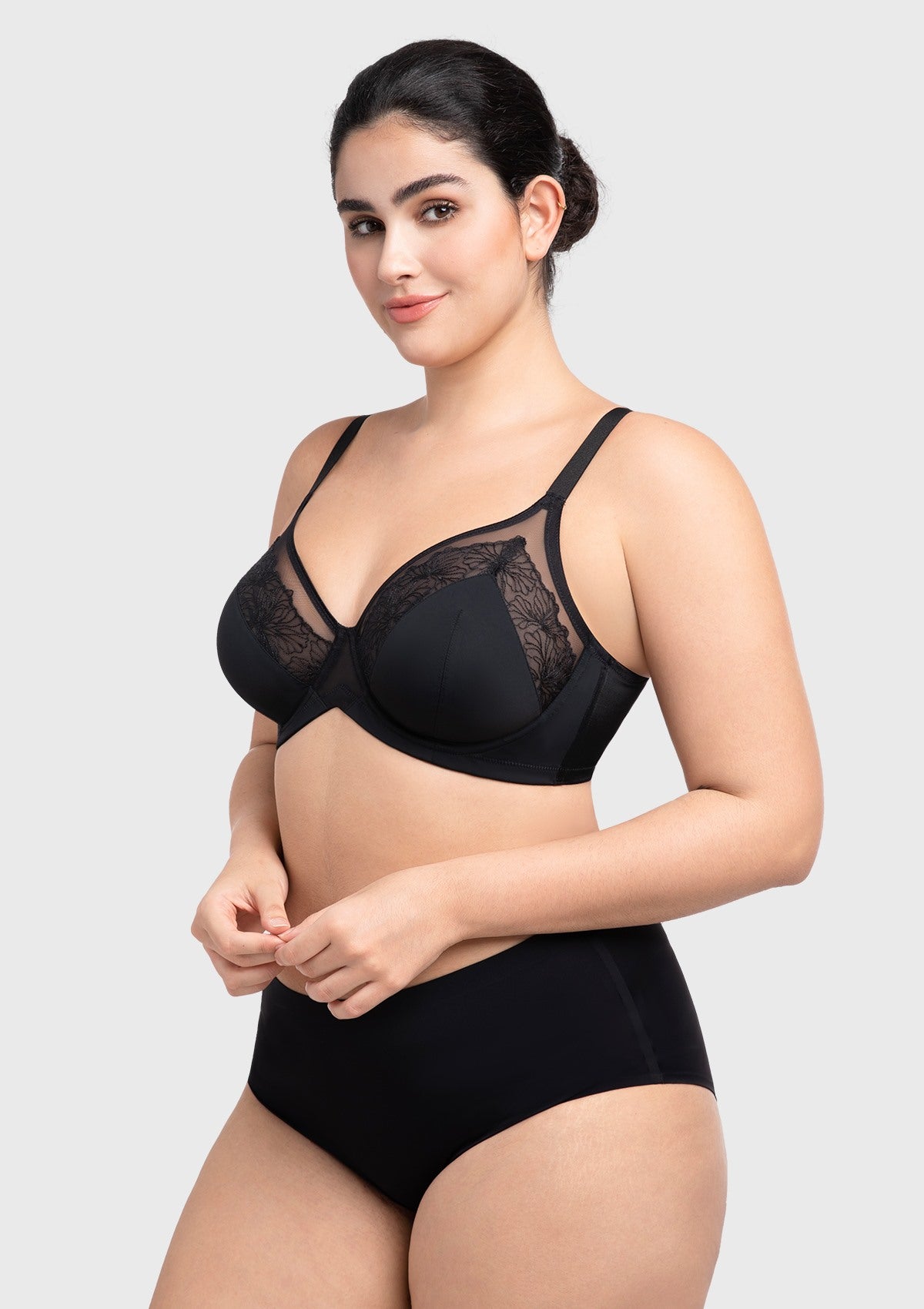 HSIA BloomStitch Floral Embroidery Underwire Bra 3/4 Cup Elegant Support Fit - HSIA
