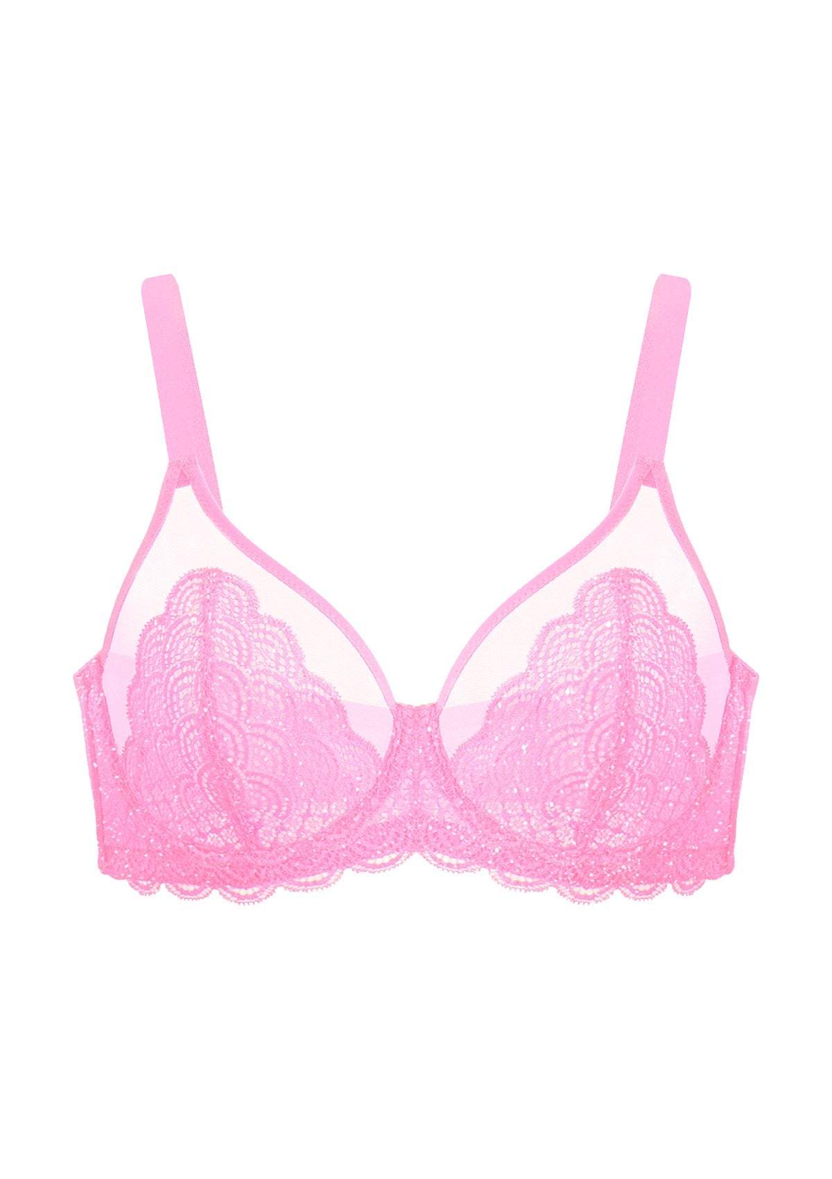 Mermaid Scales Lace Unlined Bra - HSIA