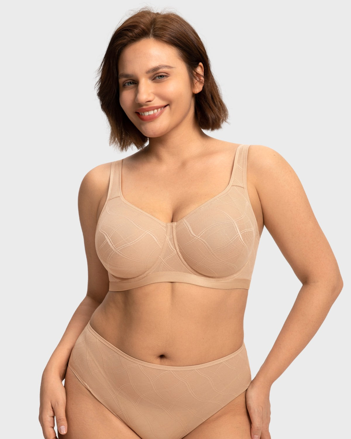 HSIA Skylark Breathable Lightweight Supportive Jacquard Mesh Wide Strap 3/4 Cup Comfort Bra - HSIA