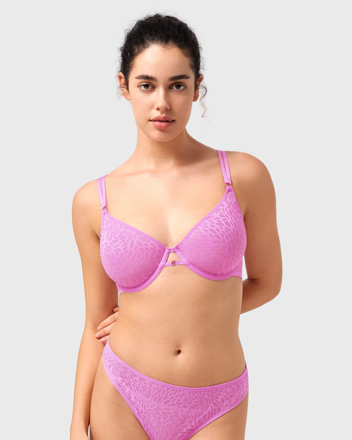 HSIA Vine Sexy Underwire Half-Cup Bra with Sheer Single-Layer Lace - HSIA