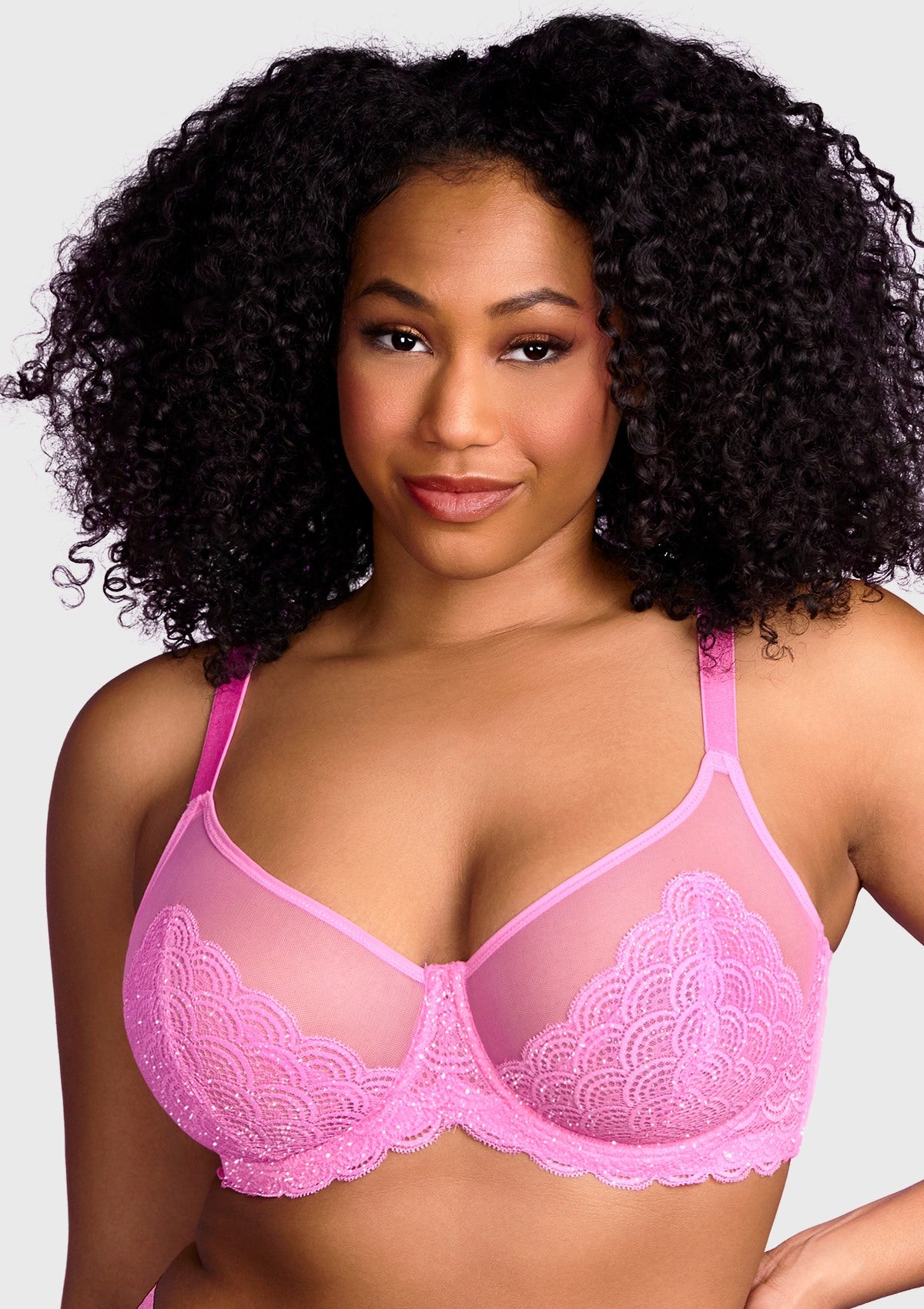 Mermaid Scales Lace Unlined Bra - HSIA
