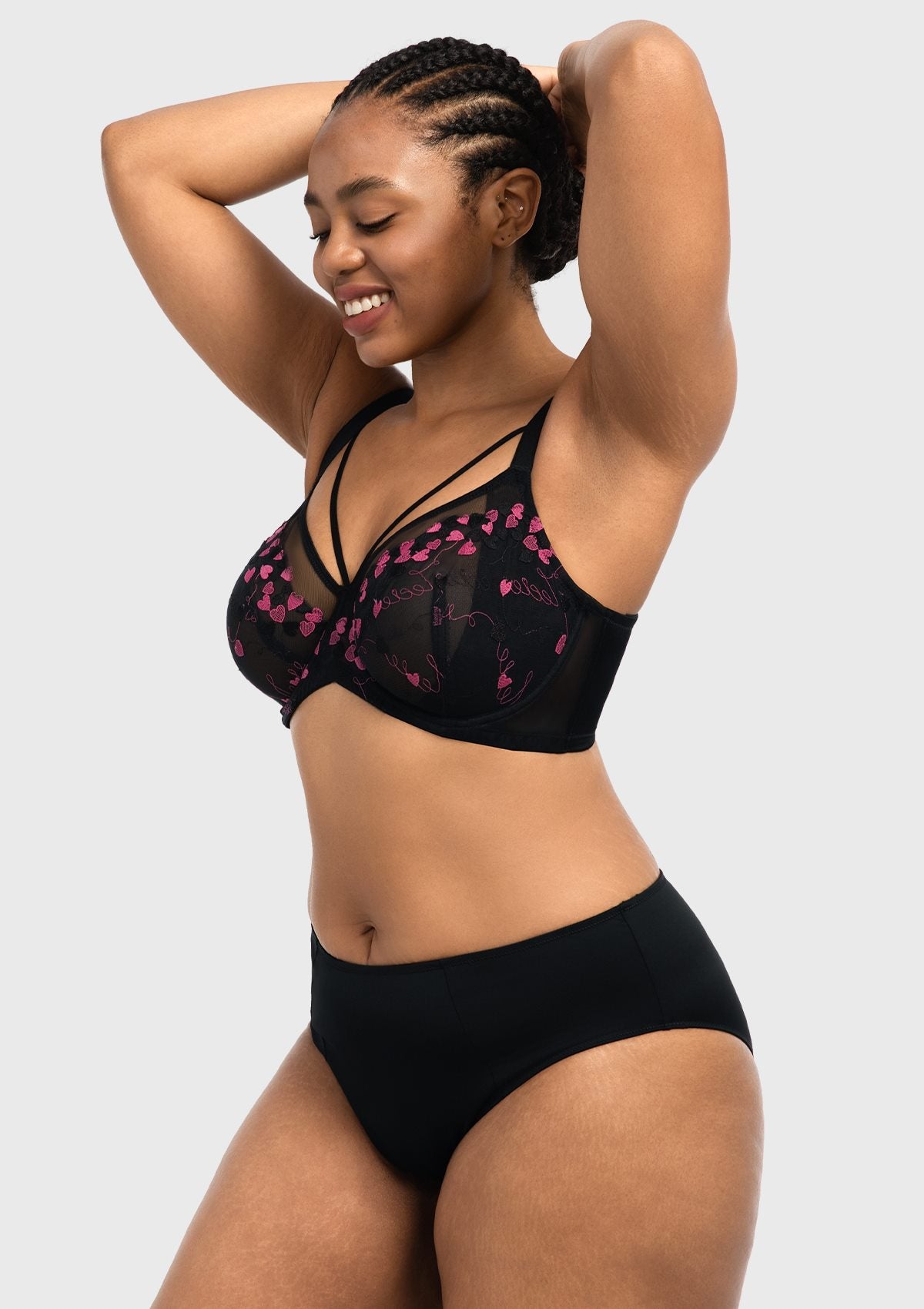 HSIA Renna Holiday Edit Embroidery Pink Lace Underwire Bra - HSIA