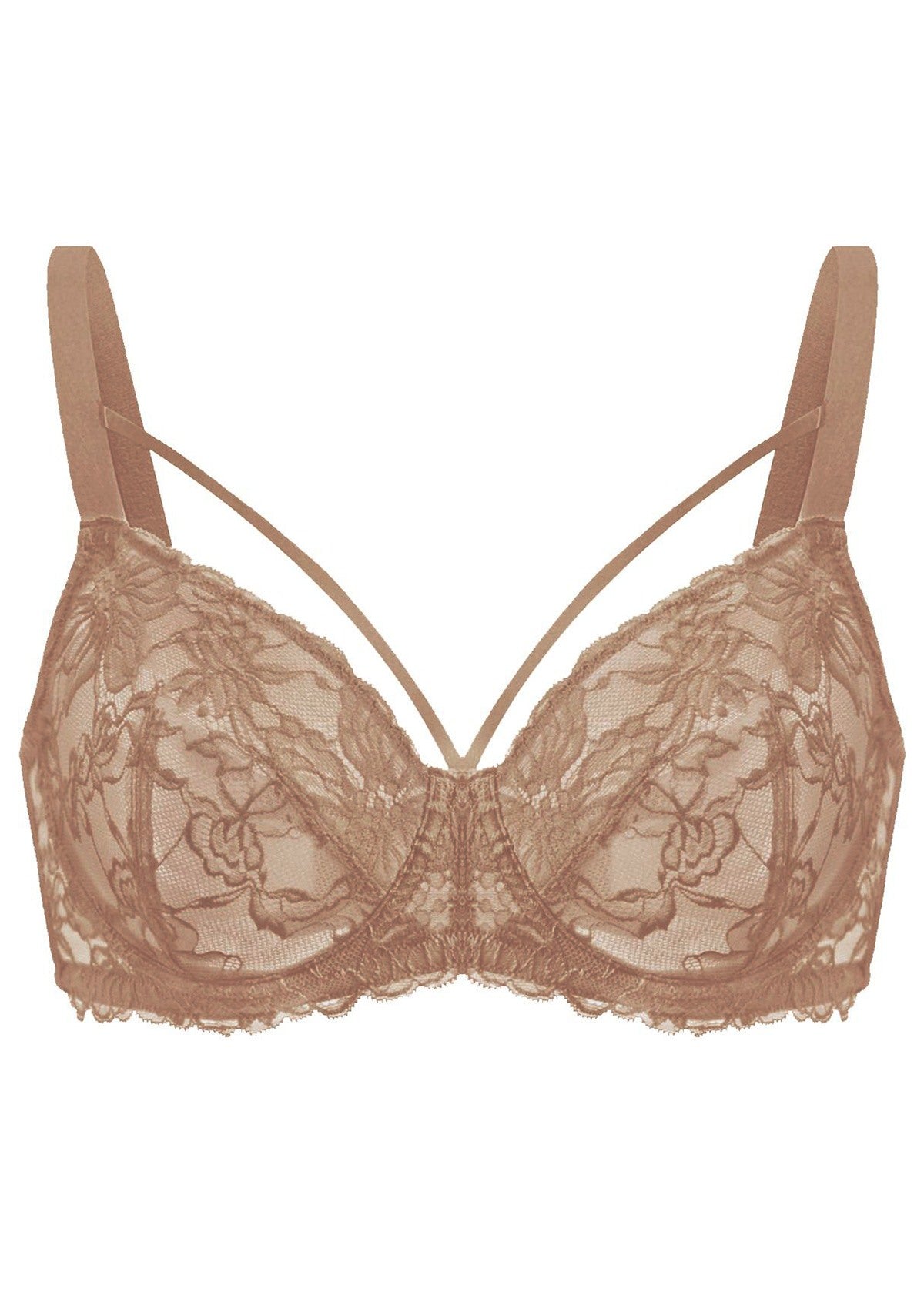 Pretty In Petals Unlined Strappy Lace Bra - HSIA