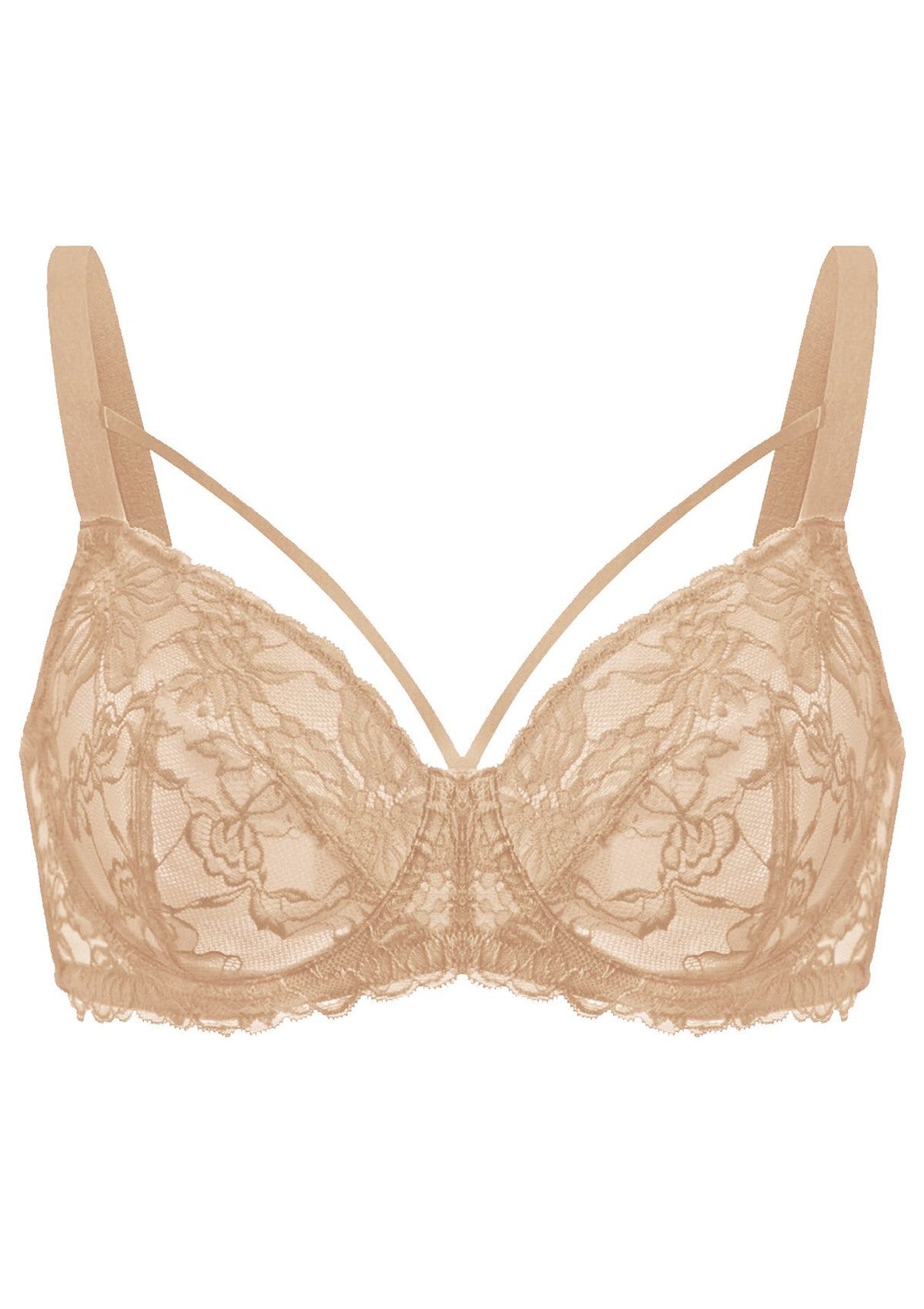 Pretty In Petals Unlined Strappy Lace Bra - HSIA