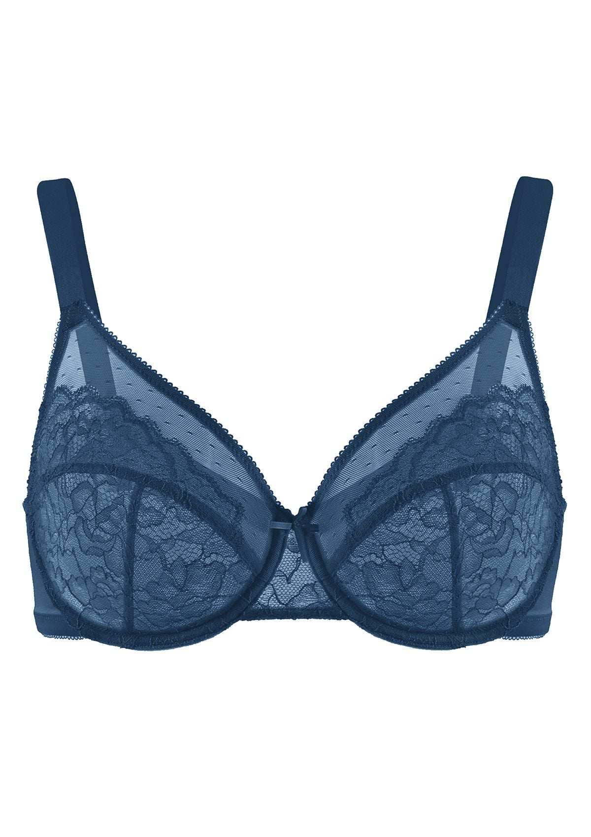 Enchante Lace Unlined Full Coverage Underwire Bra - HSIA