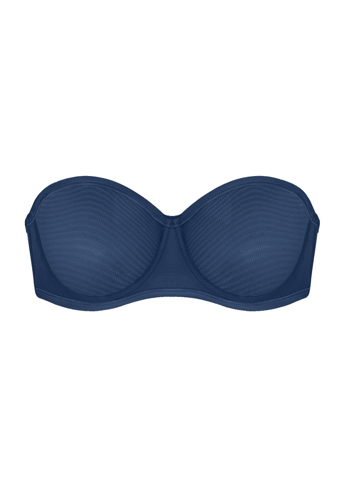 Bella Sheer Mesh Unlined Underwire Strapless Balconette Bra - HSIA