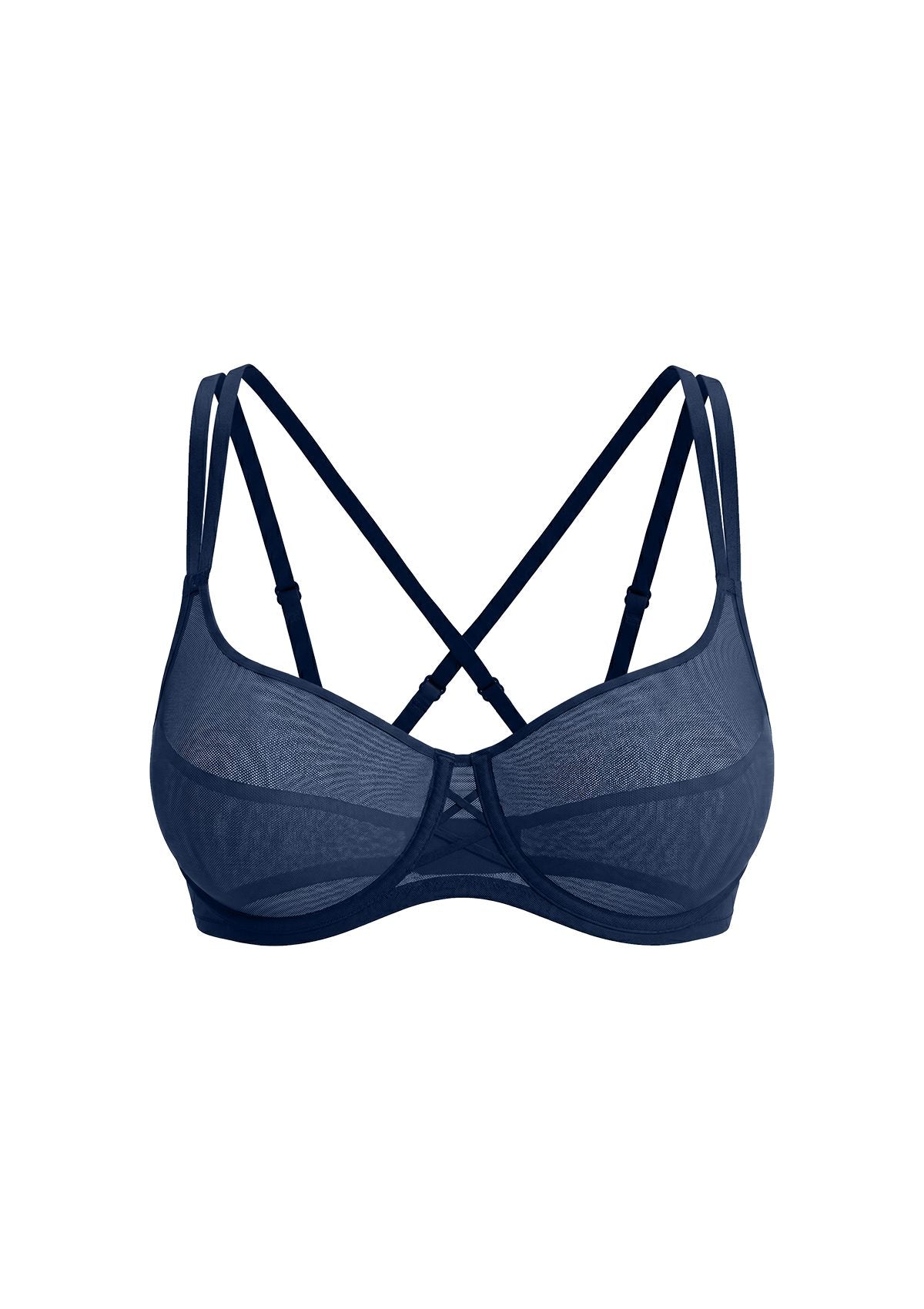 Lyra Sheer Mesh Multi-Way Unlined Balconette Bra - HSIA