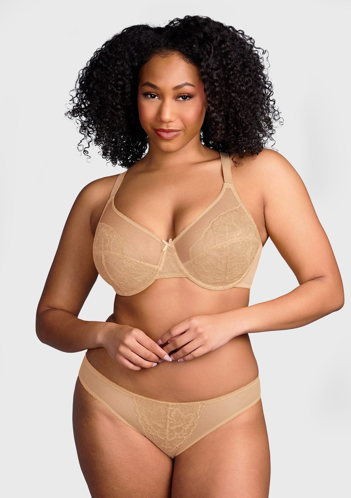 Enchante Lace Unlined Full Coverage Underwire Bra - HSIA