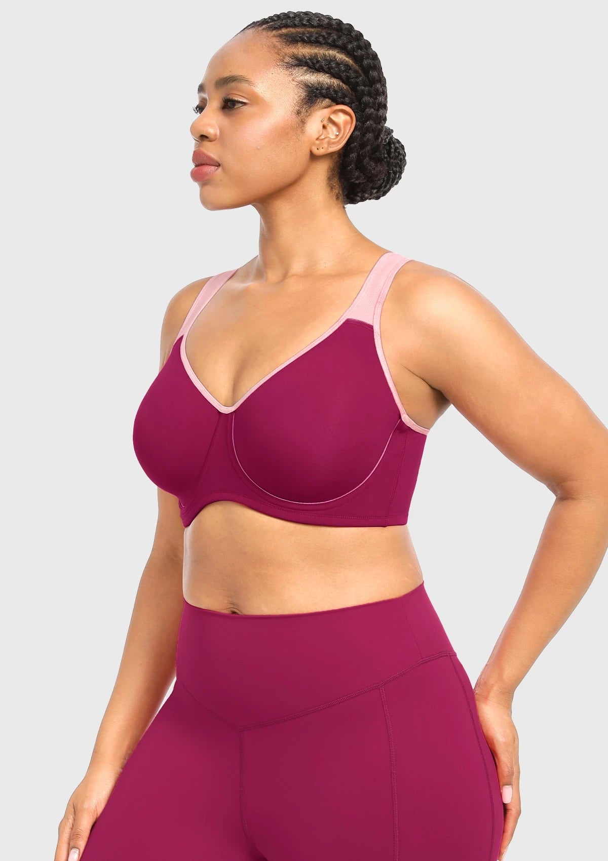 ComfyArc Unlined Outside Underwire Racerback Sports Bra - HSIA