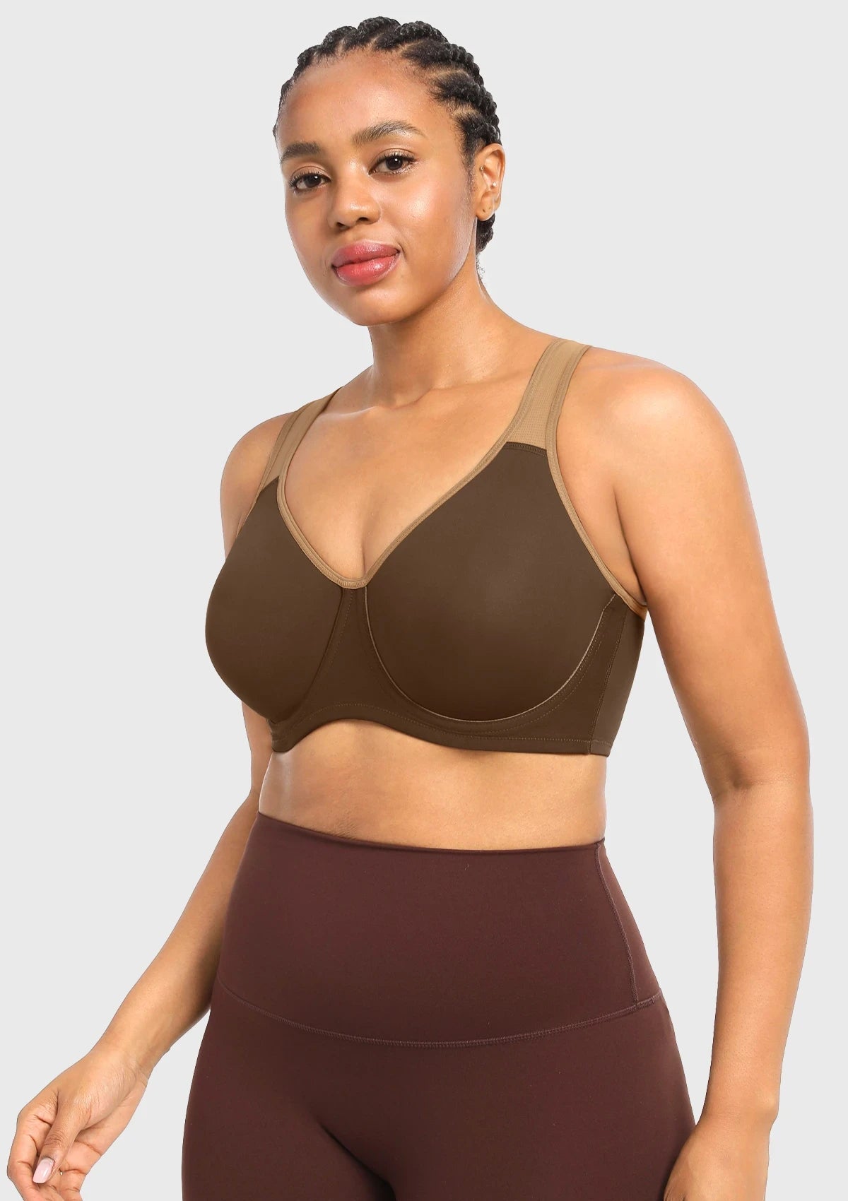 ComfyArc Unlined Outside Underwire Racerback Sports Bra - HSIA