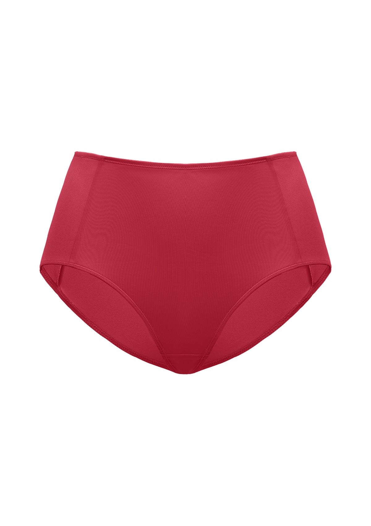 White background view of the bold Red HSIA CoolComfort seamless panty, offering a perfect balance of maximum coverage and zero visible panty lines.