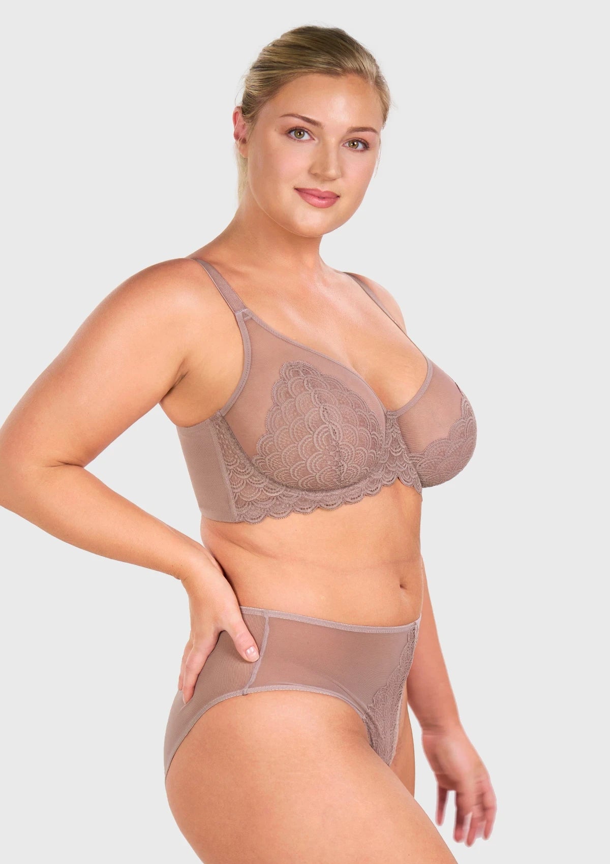 Mermaid Scales Lace Unlined Bra - HSIA