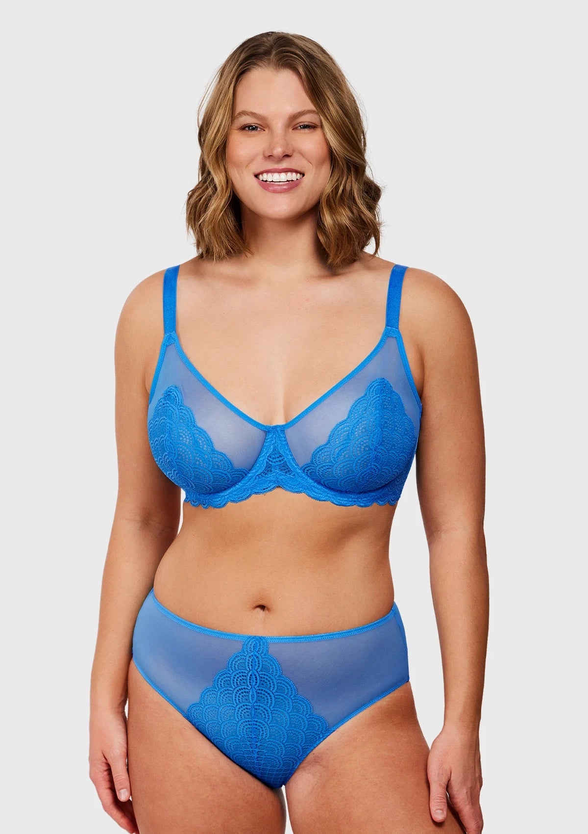 Mermaid Scales Lace Unlined Bra - HSIA