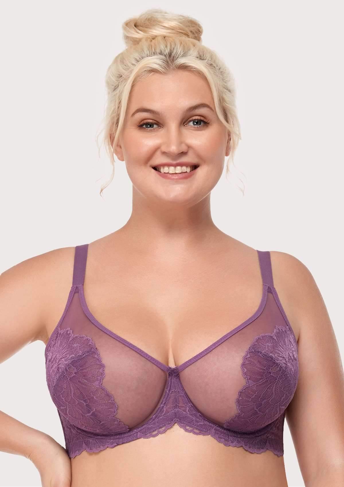 HSIA Blossom Pink Unlined Lace Bra - HSIA