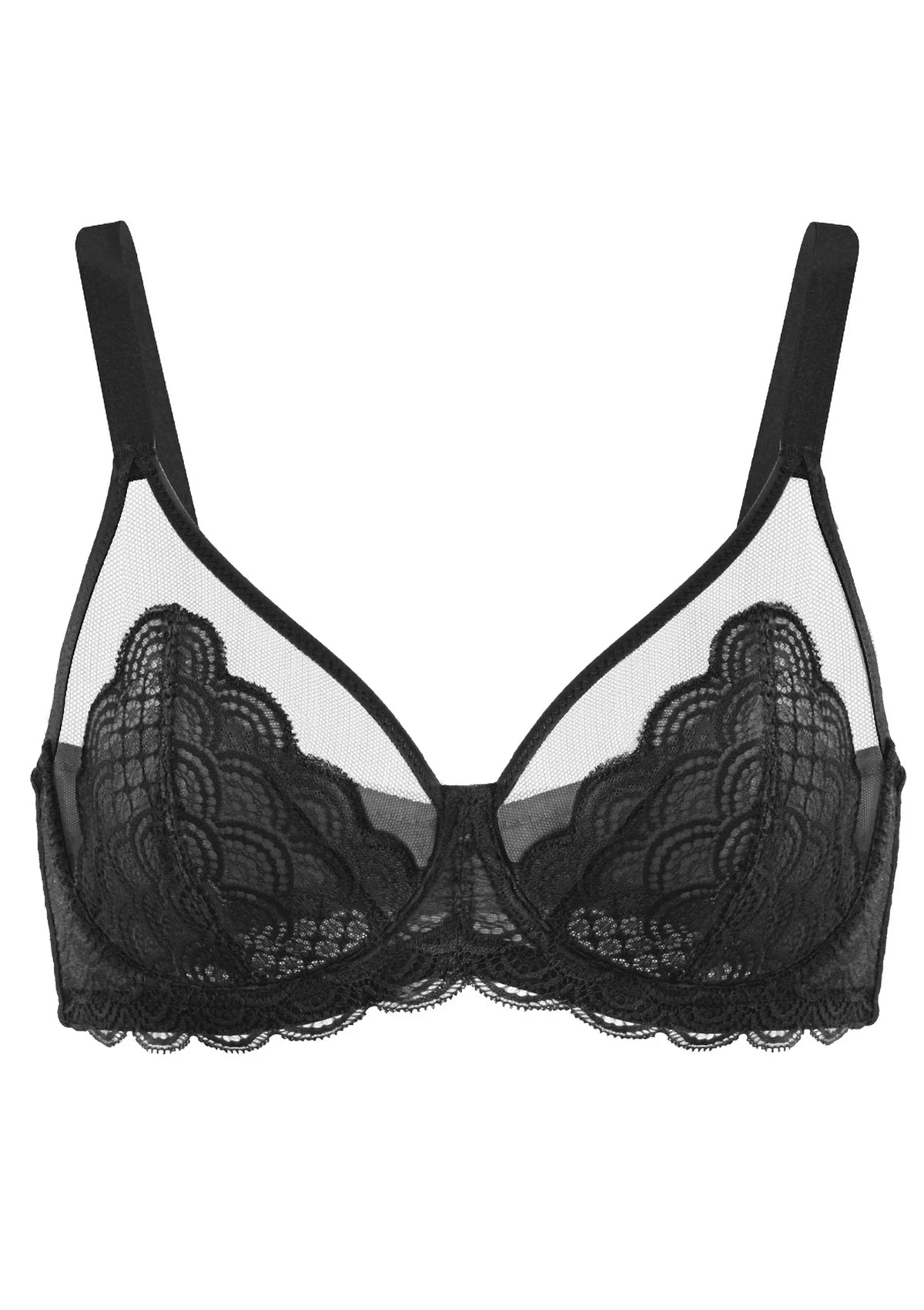 Mermaid Scales Lace Unlined Bra - HSIA