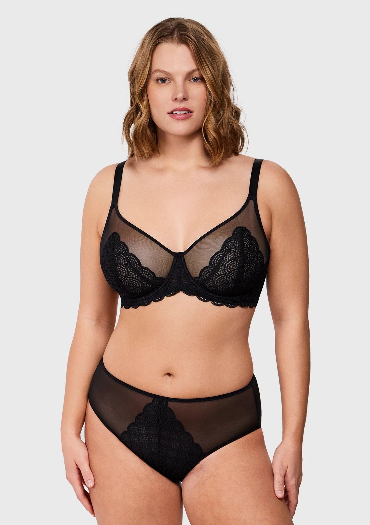 Mermaid Scales Lace Unlined Bra - HSIA