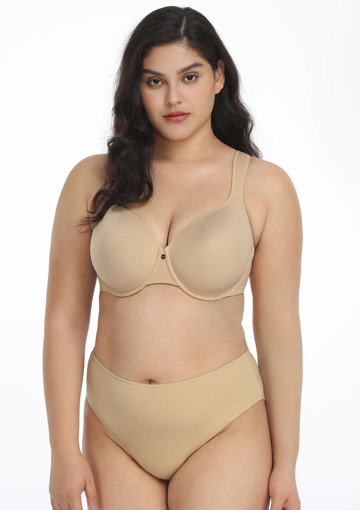Patricia T-shirt Beige Lightly Padded Underwire Minimizer Bra - HSIA