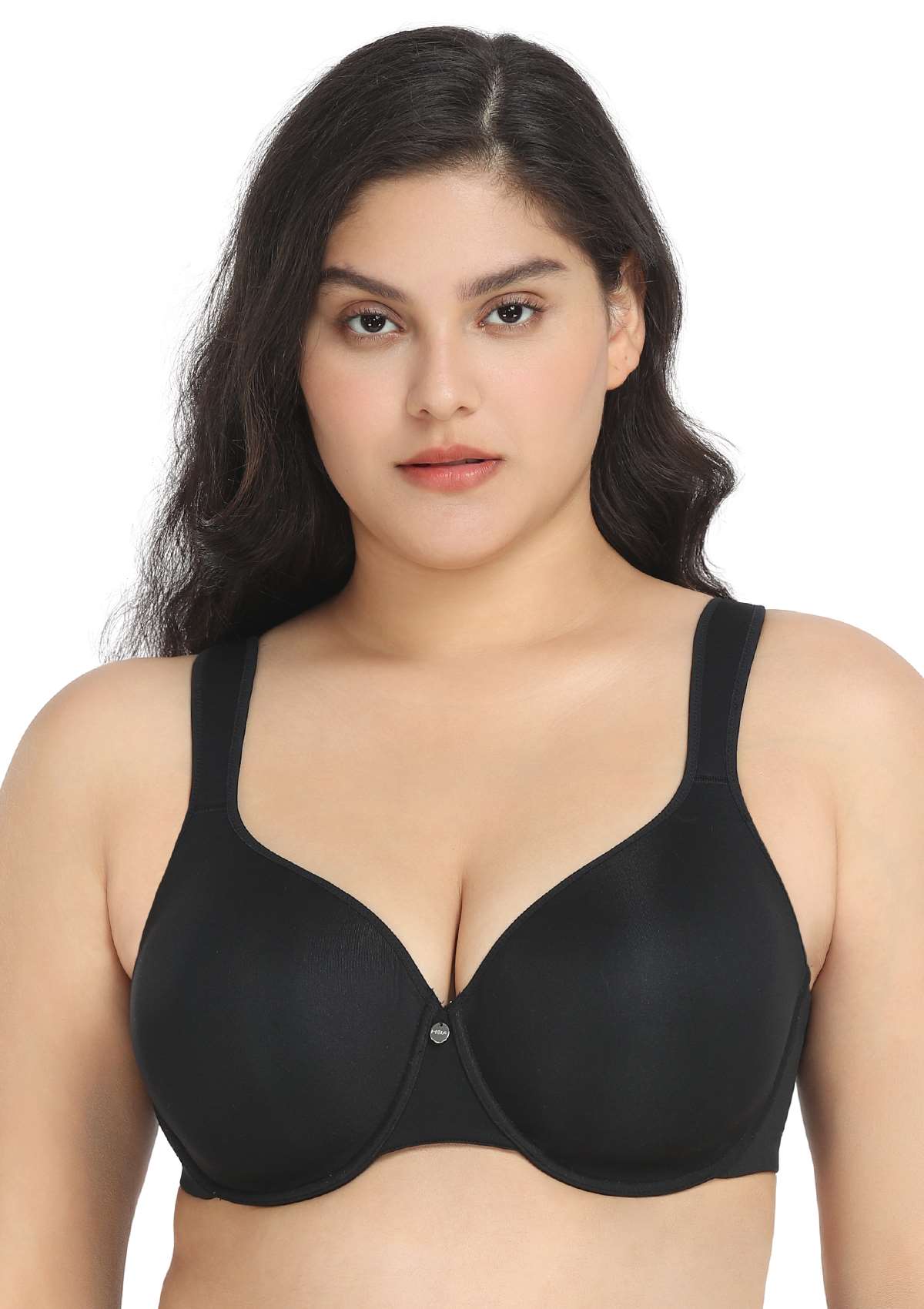 Patricia T-shirt Black Lightly Padded Underwire Minimizer Bra - HSIA