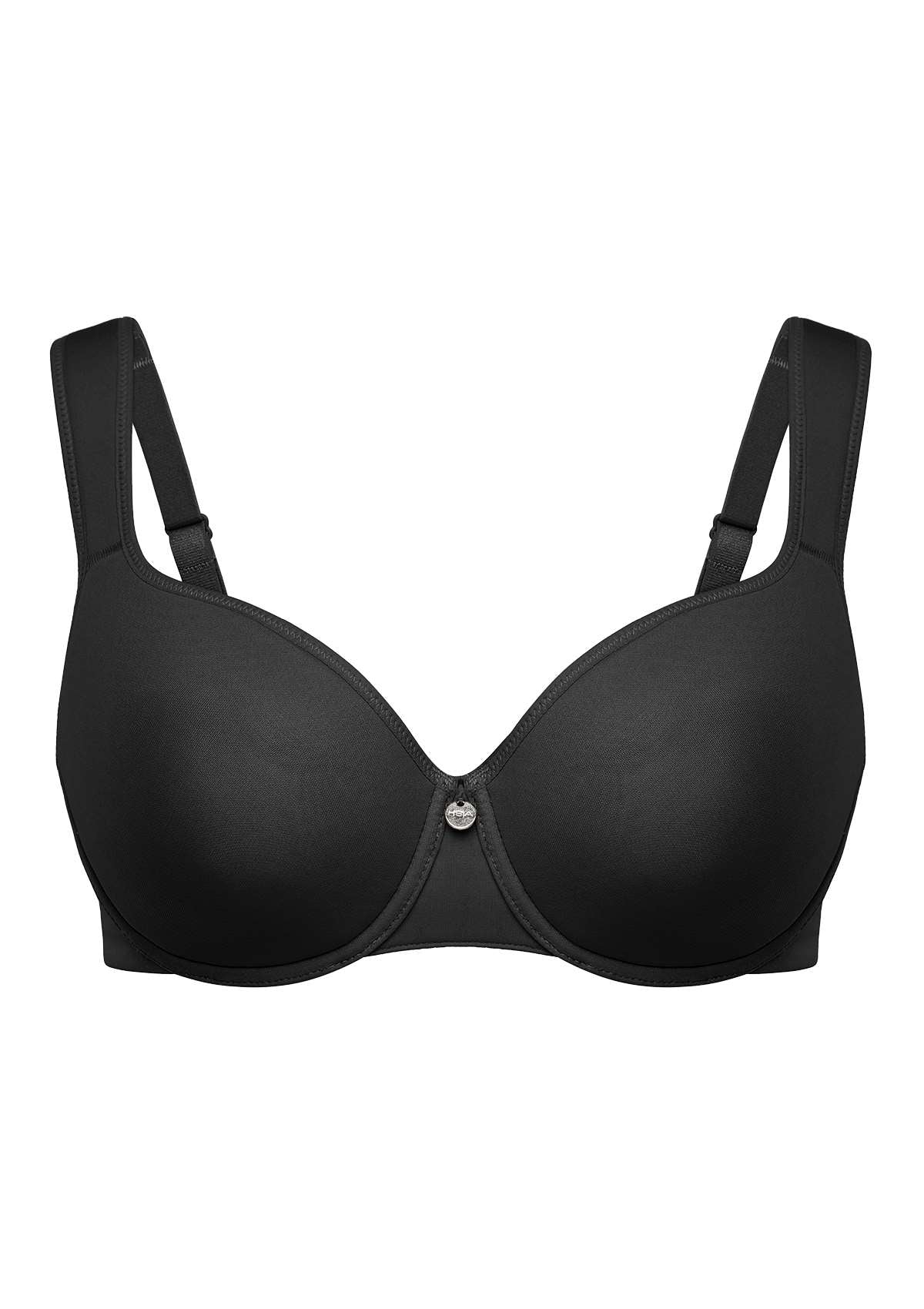 Patricia T-shirt Black Lightly Padded Underwire Minimizer Bra - HSIA