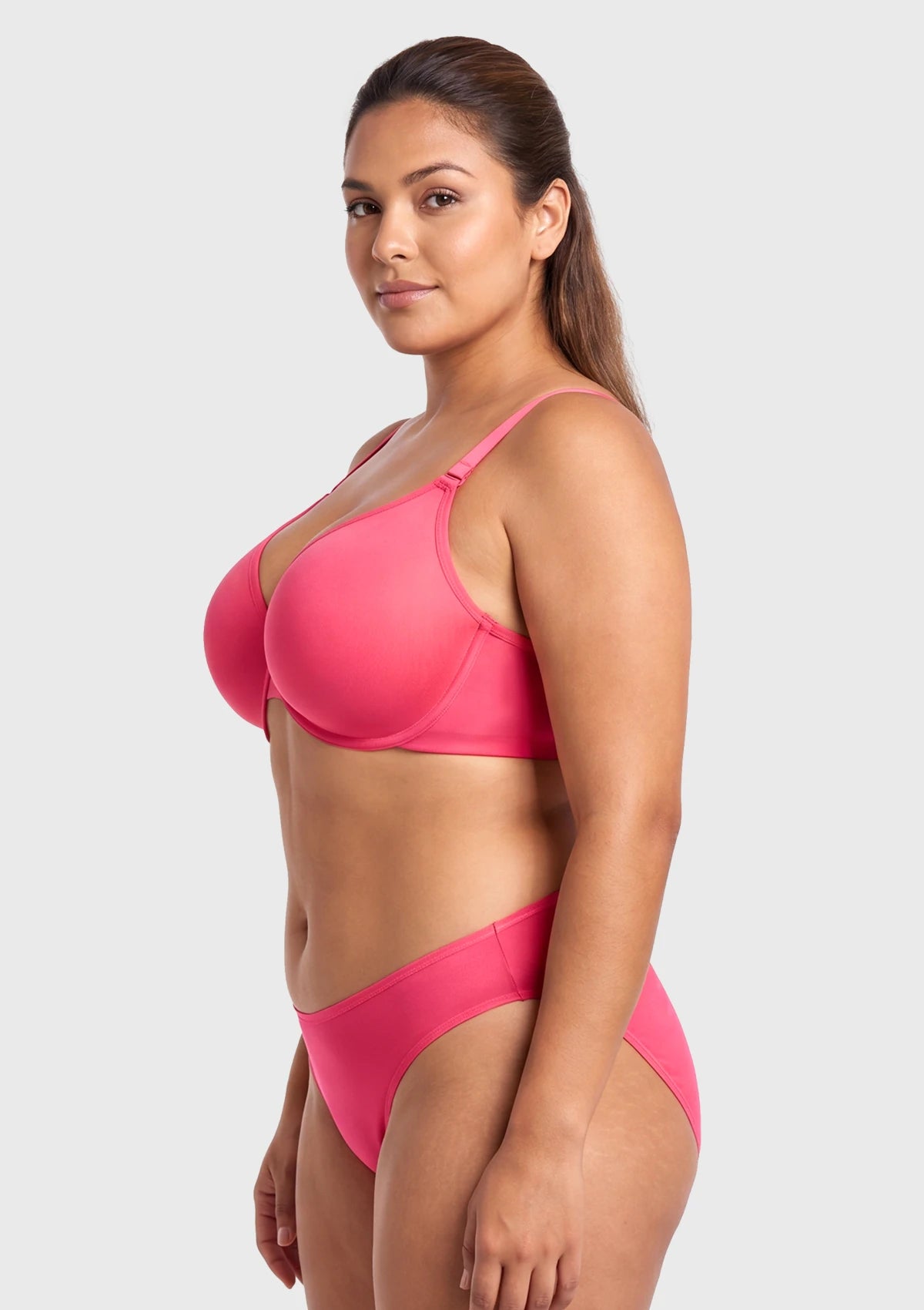 HSIA Square Neckline Half Cup Full-Bust Bra Double Layer Padded 3D Curved Cups Wide Pressure-Relief Straps Breathable Mesh Side Support Smooth Seamless ¨C HSIA