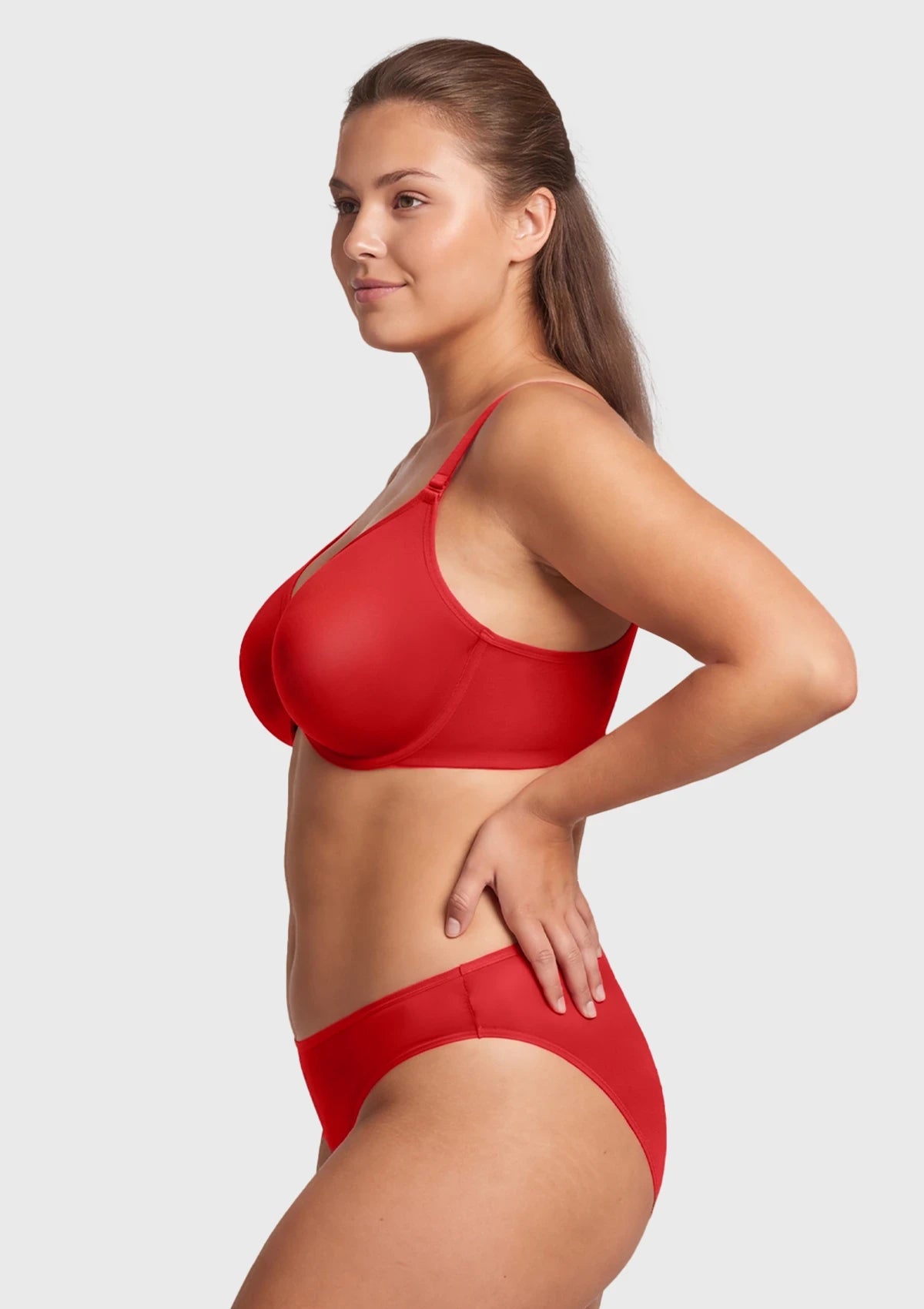 HSIA Square Neckline Half Cup Full-Bust Bra Double Layer Padded 3D Curved Cups Wide Pressure-Relief Straps Breathable Mesh Side Support Smooth Seamless ¨C HSIA