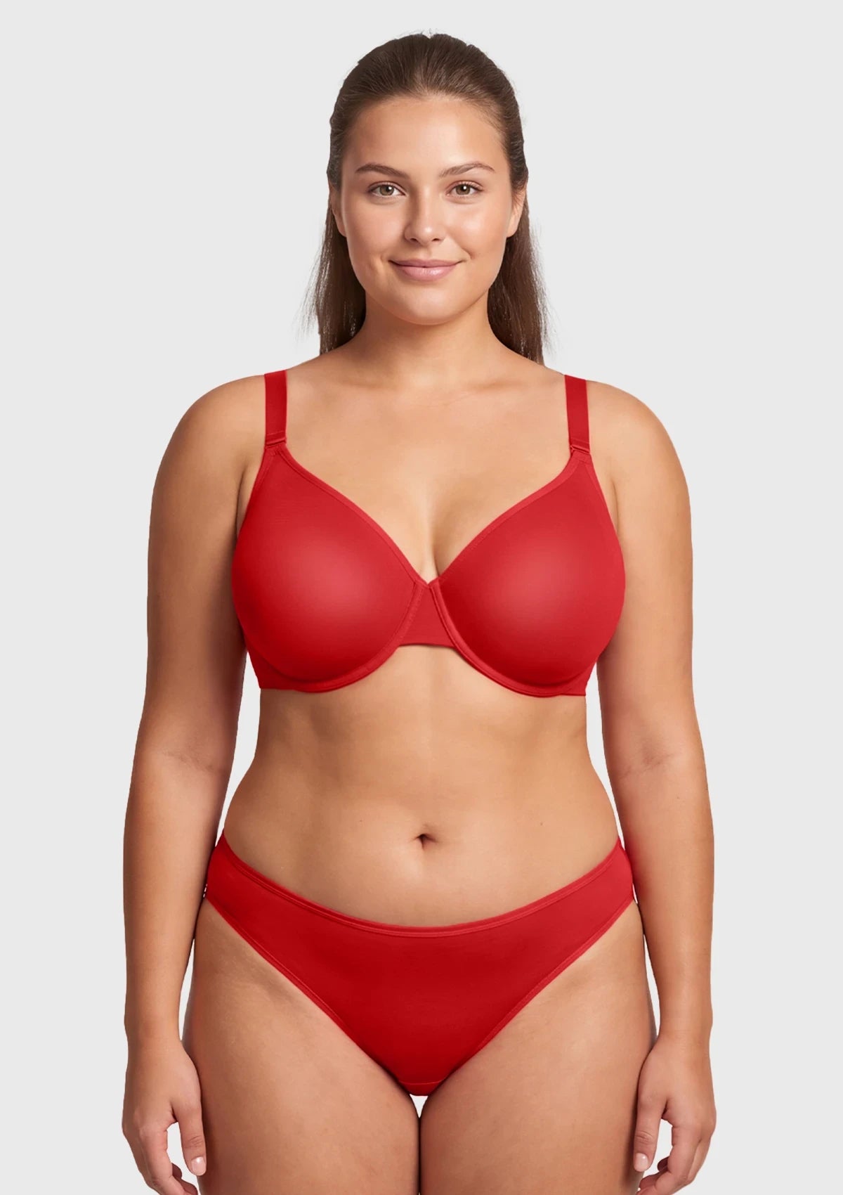 HSIA Square Neckline Half Cup Full-Bust Bra Double Layer Padded 3D Curved Cups Wide Pressure-Relief Straps Breathable Mesh Side Support Smooth Seamless ¨C HSIA