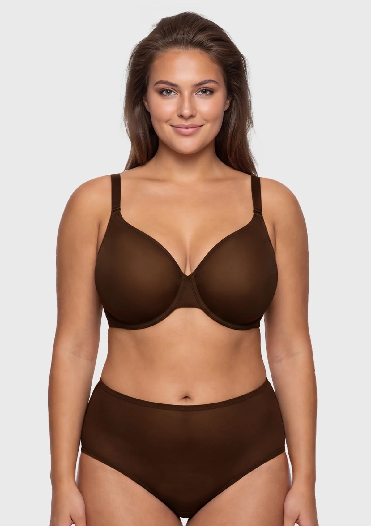 HSIA Square Neckline Half Cup Full-Bust Bra Double Layer Padded 3D Curved Cups Wide Pressure-Relief Straps Breathable Mesh Side Support Smooth Seamless ¨C HSIA