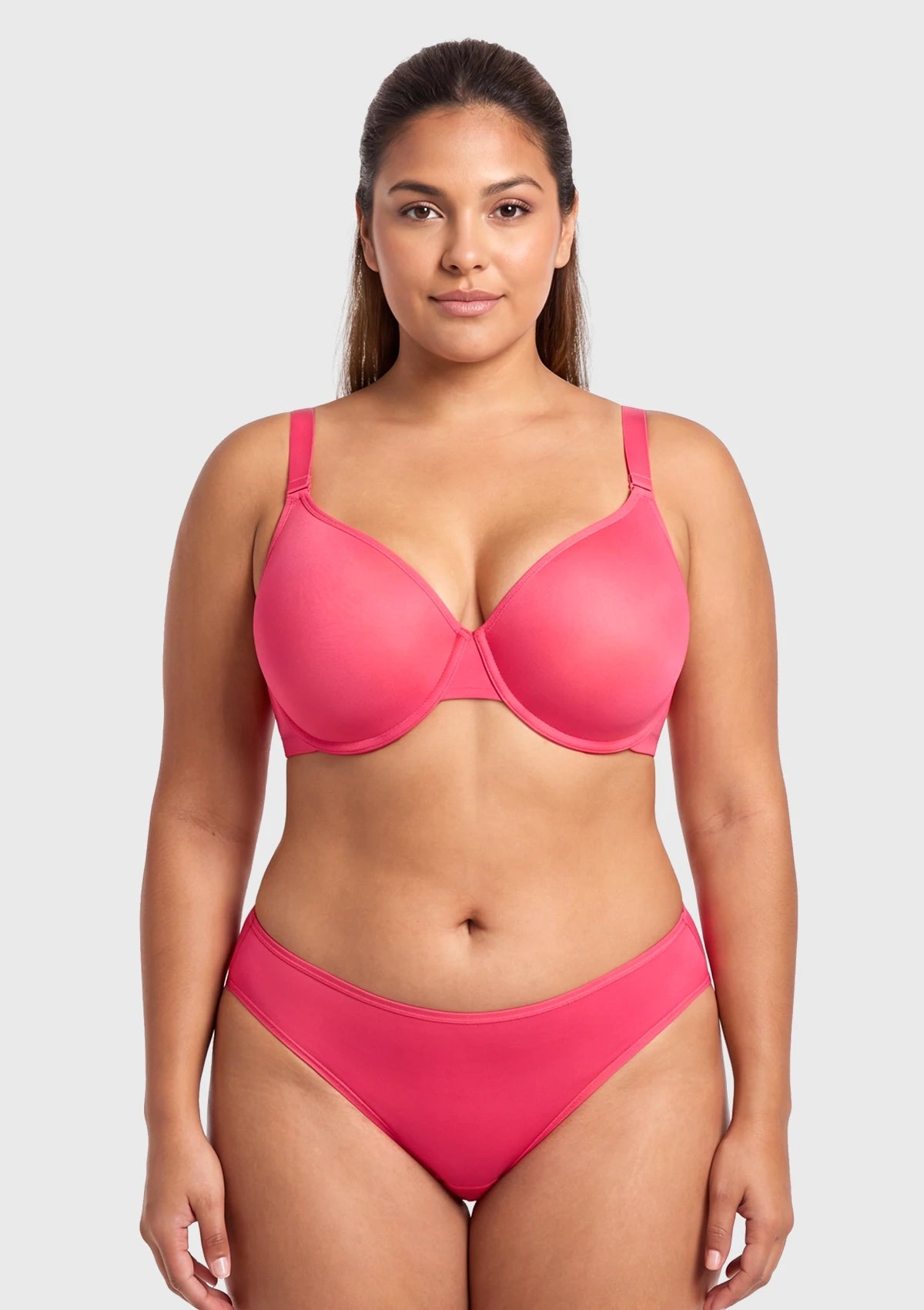 HSIA Square Neckline Half Cup Full-Bust Bra Double Layer Padded 3D Curved Cups Wide Pressure-Relief Straps Breathable Mesh Side Support Smooth Seamless ¨C HSIA