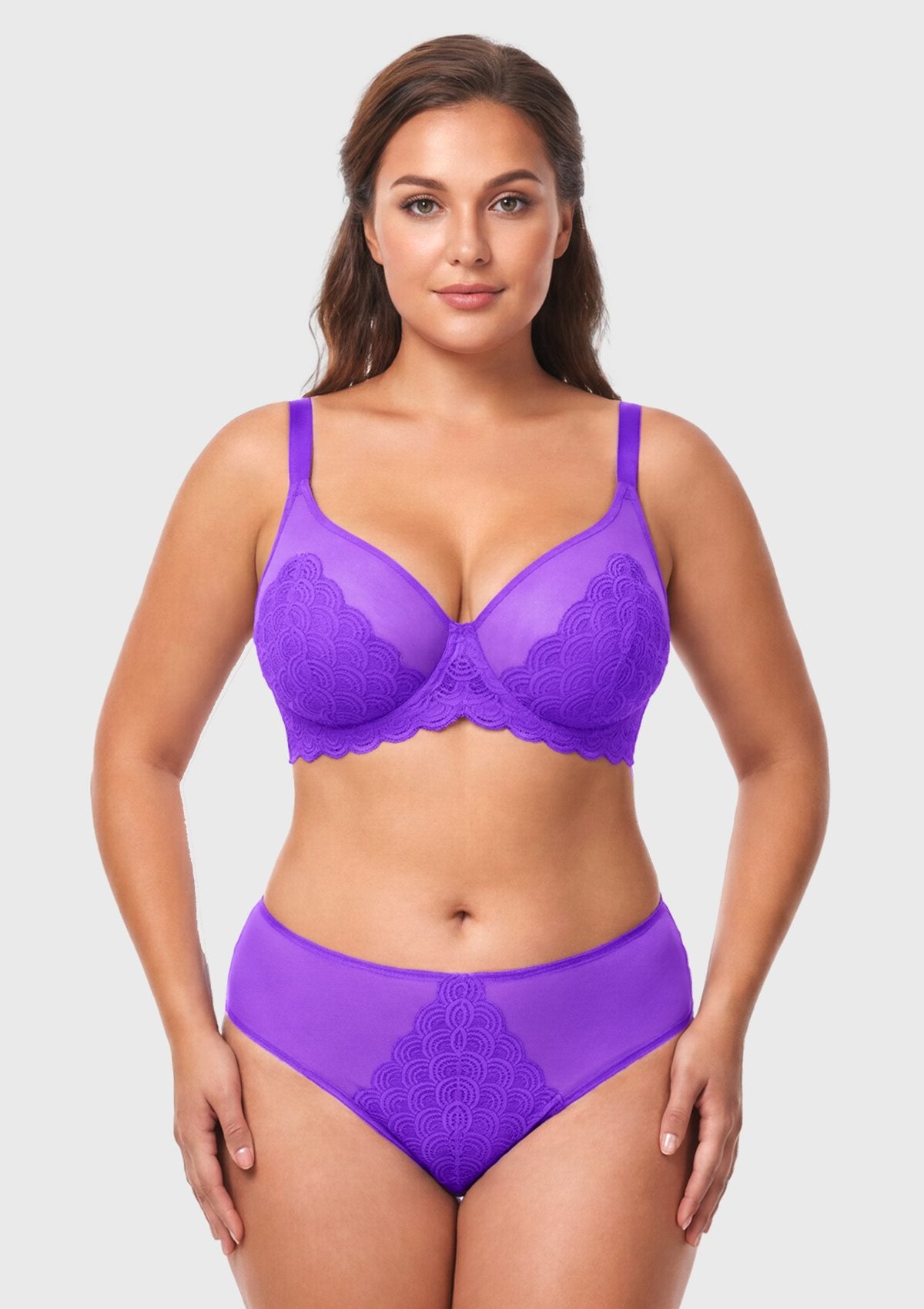 Mermaid Scales Lace Unlined Bra - HSIA