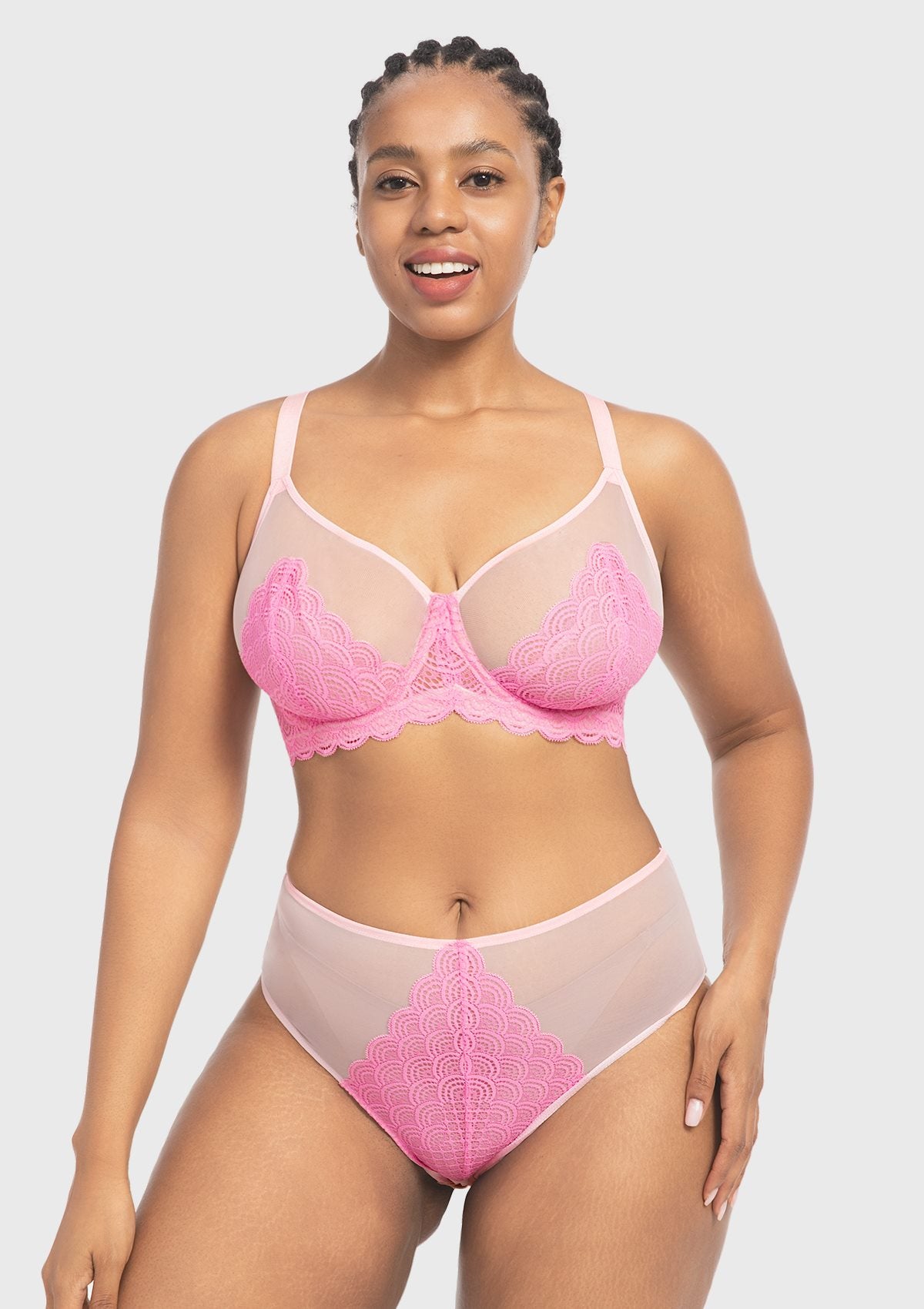 Mermaid Scales Lace Unlined Bra - HSIA