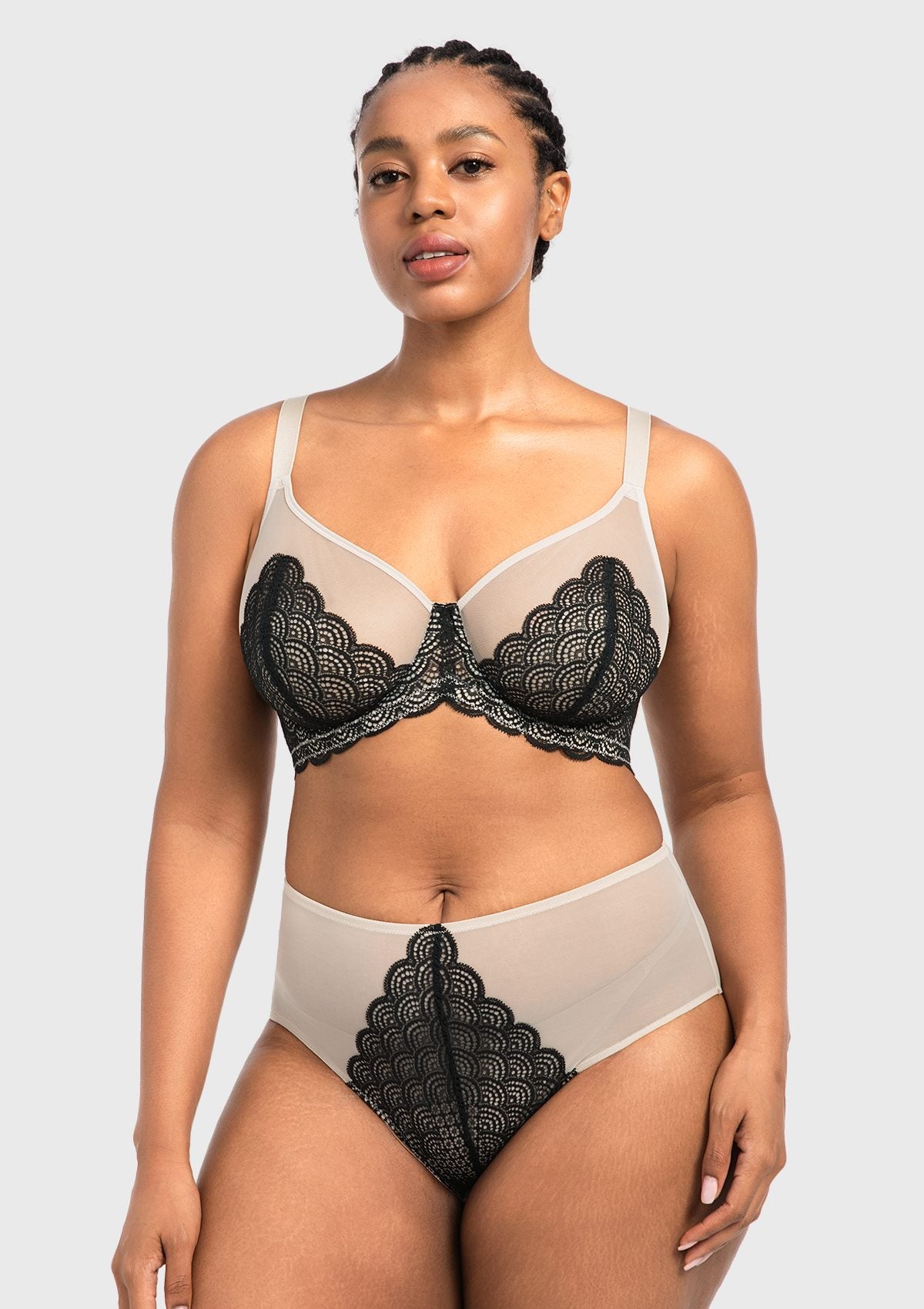 Mermaid Scales Lace Unlined Bra - HSIA