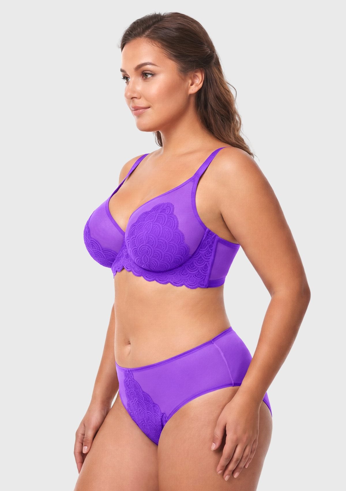 Mermaid Scales Lace Unlined Bra - HSIA