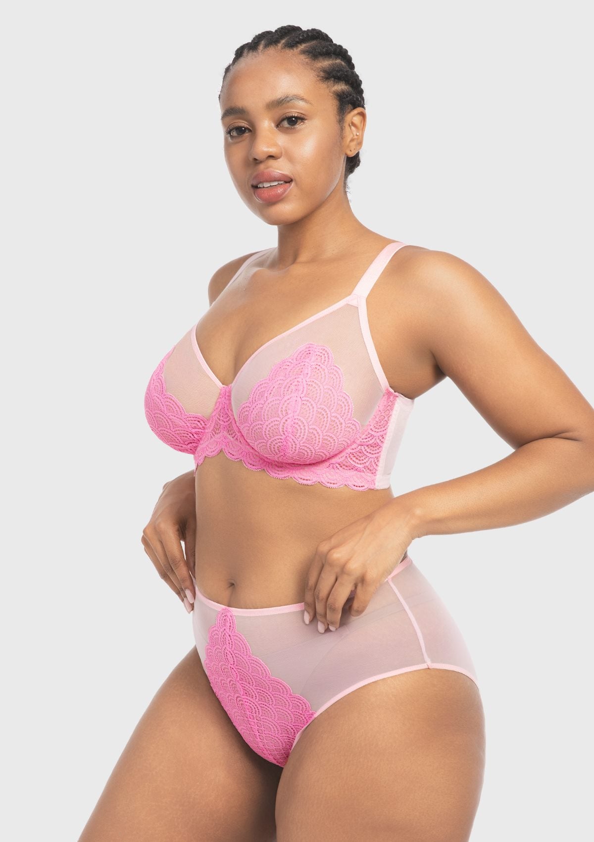 Mermaid Scales Lace Unlined Bra - HSIA