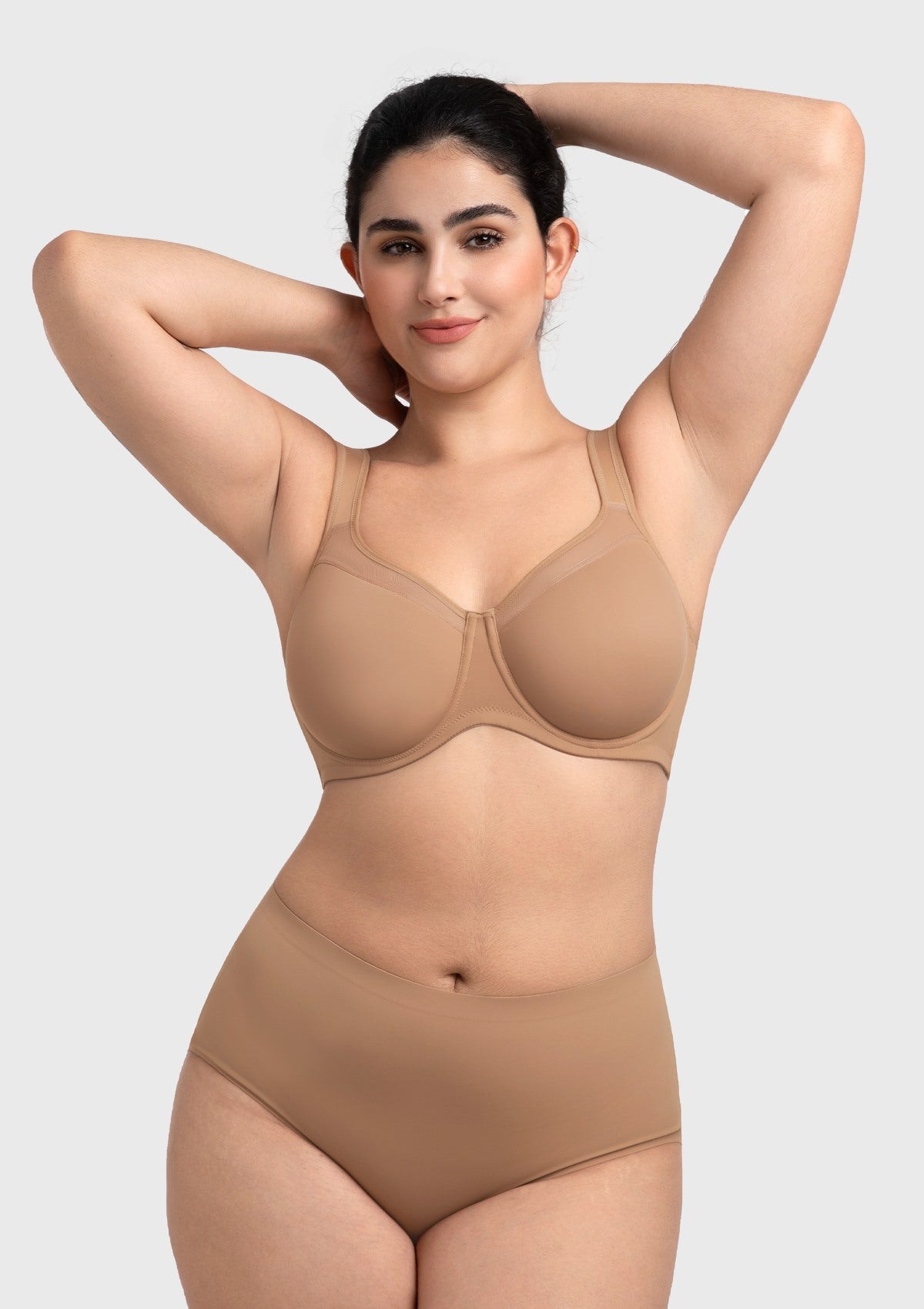 HSIA Alina Full Coverage Underwire Bra Plus Size Supportive Unlined Adjustable Strap Comfort Fit T-Shirt Style - HSIA