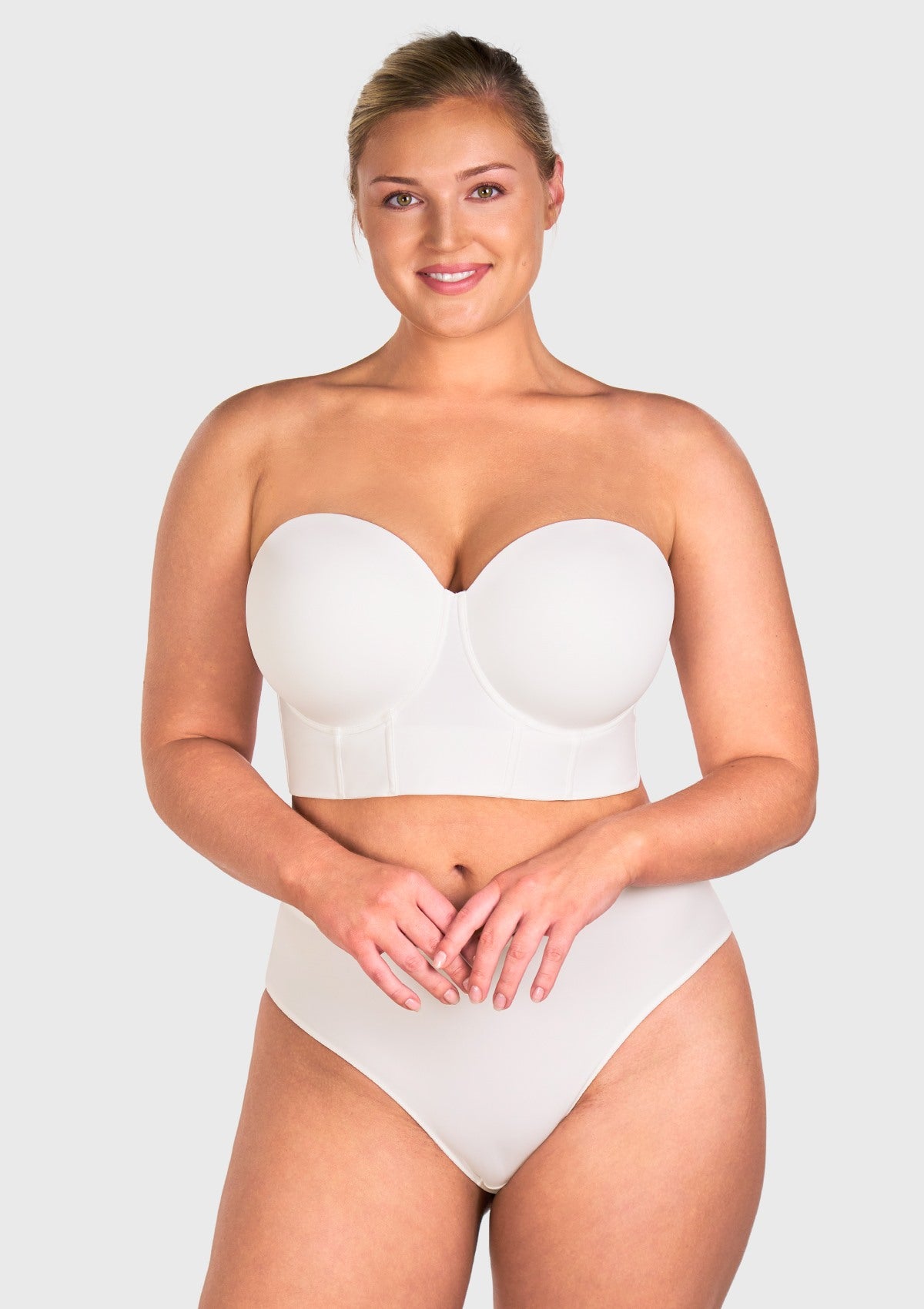 Seamless Cooling Longline Strapless Bra - HSIA
