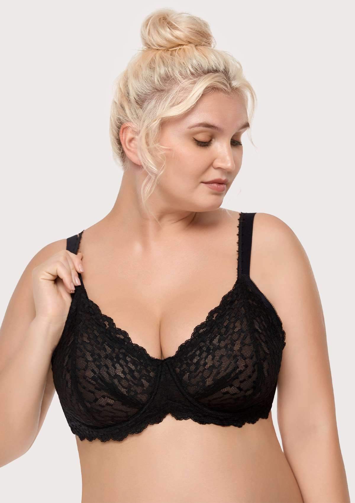 Overkill Double Straps Full Lace Bra - HSIA
