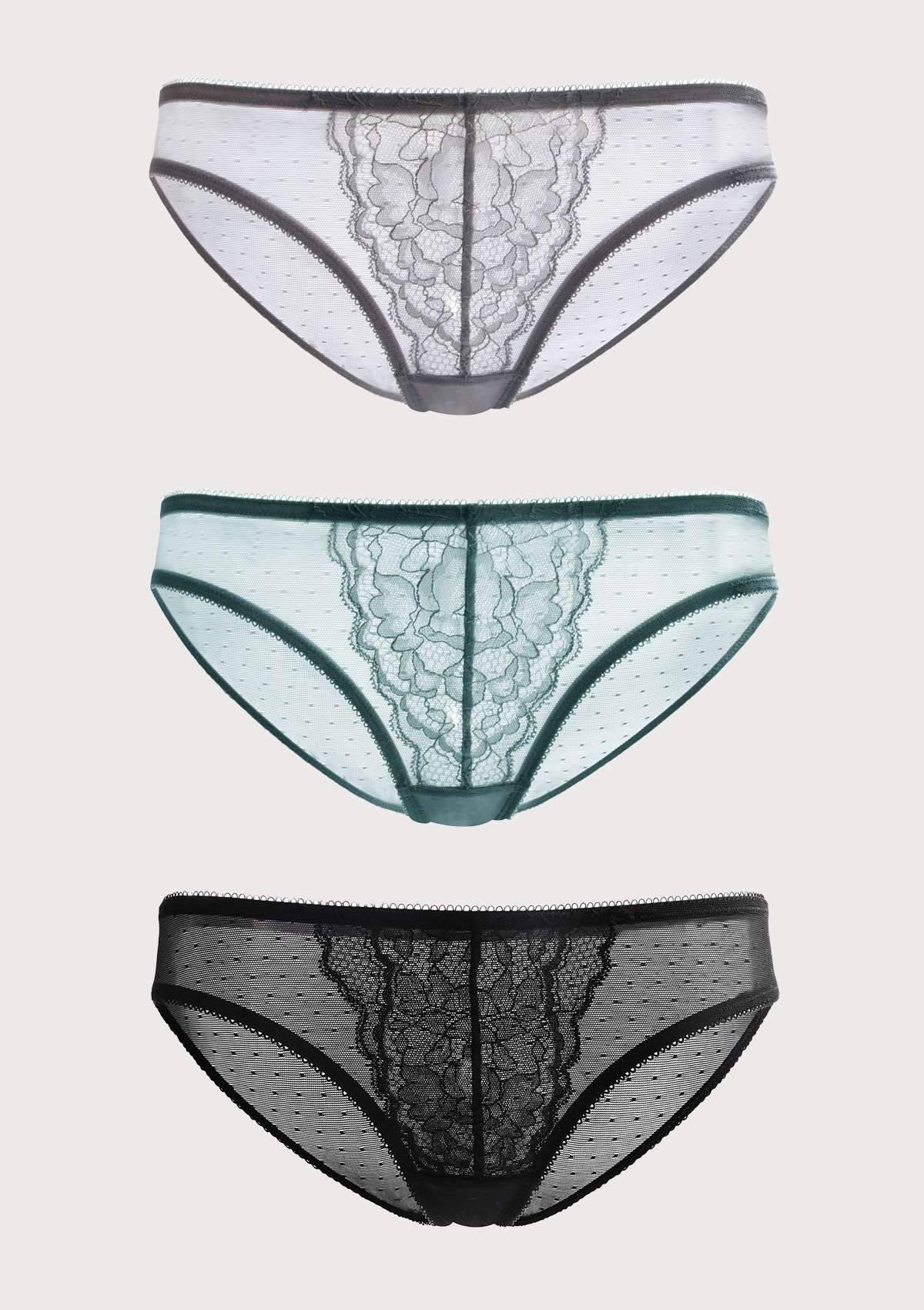 Enchante Lace Bikini Panties 3 Pack - HSIA