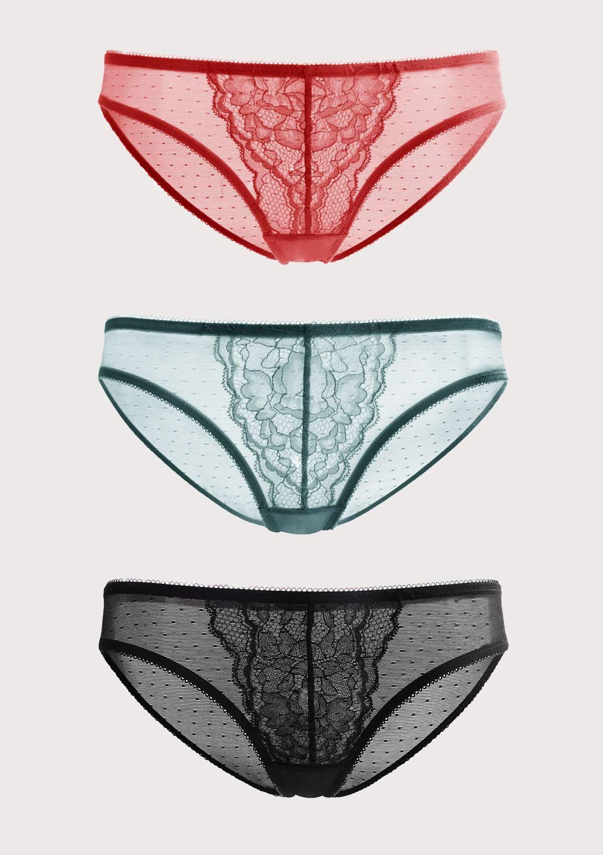 Enchante Lace Bikini Panties 3 Pack - HSIA