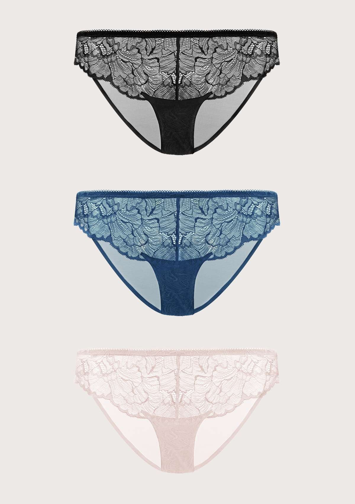 HSIA Blossom Lace Bikini Underwears 3 Pack - HSIA