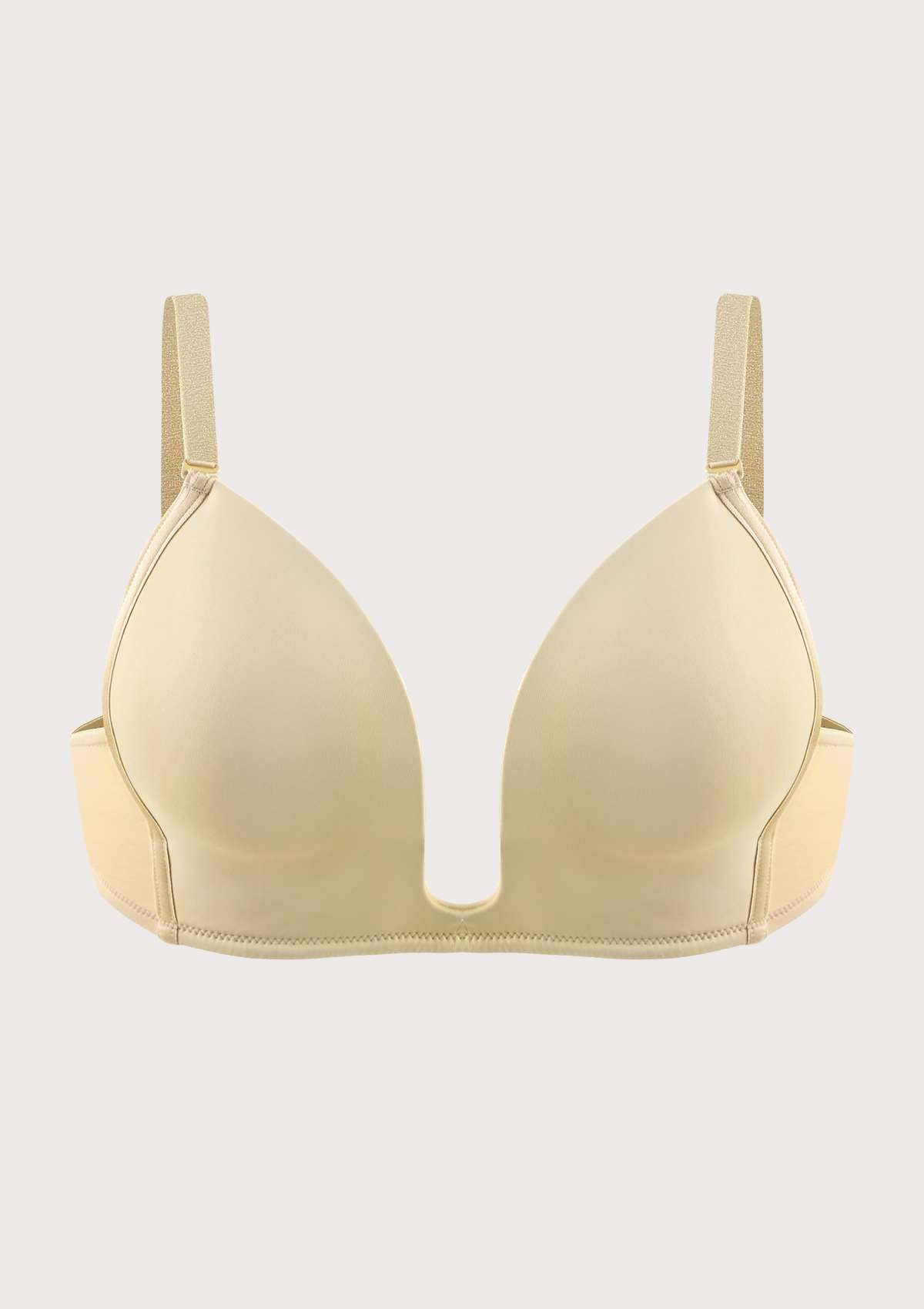 HSIA Deep U Plunge Push Up Low Back Wireless Bra - HSIA