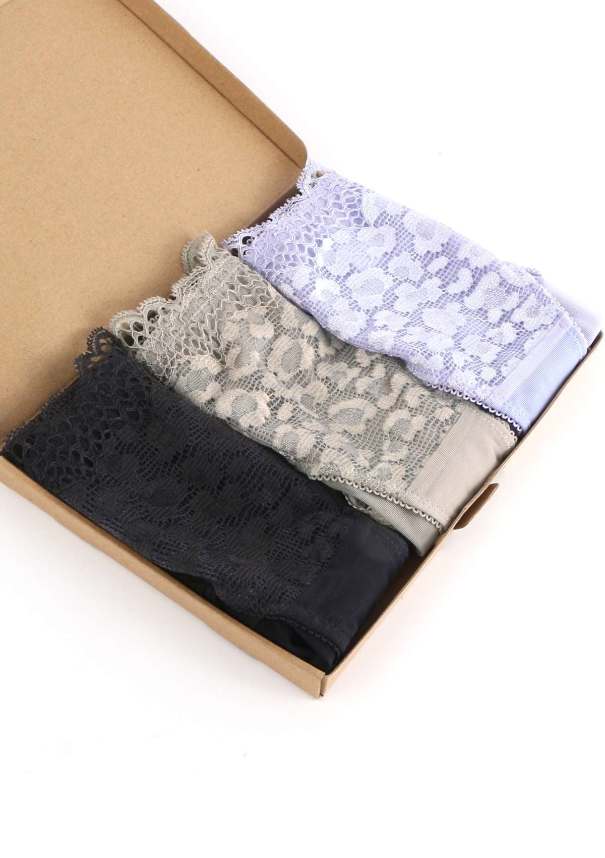 HSIA Front Lace Leopard Bikini Panties 3 Pack - HSIA