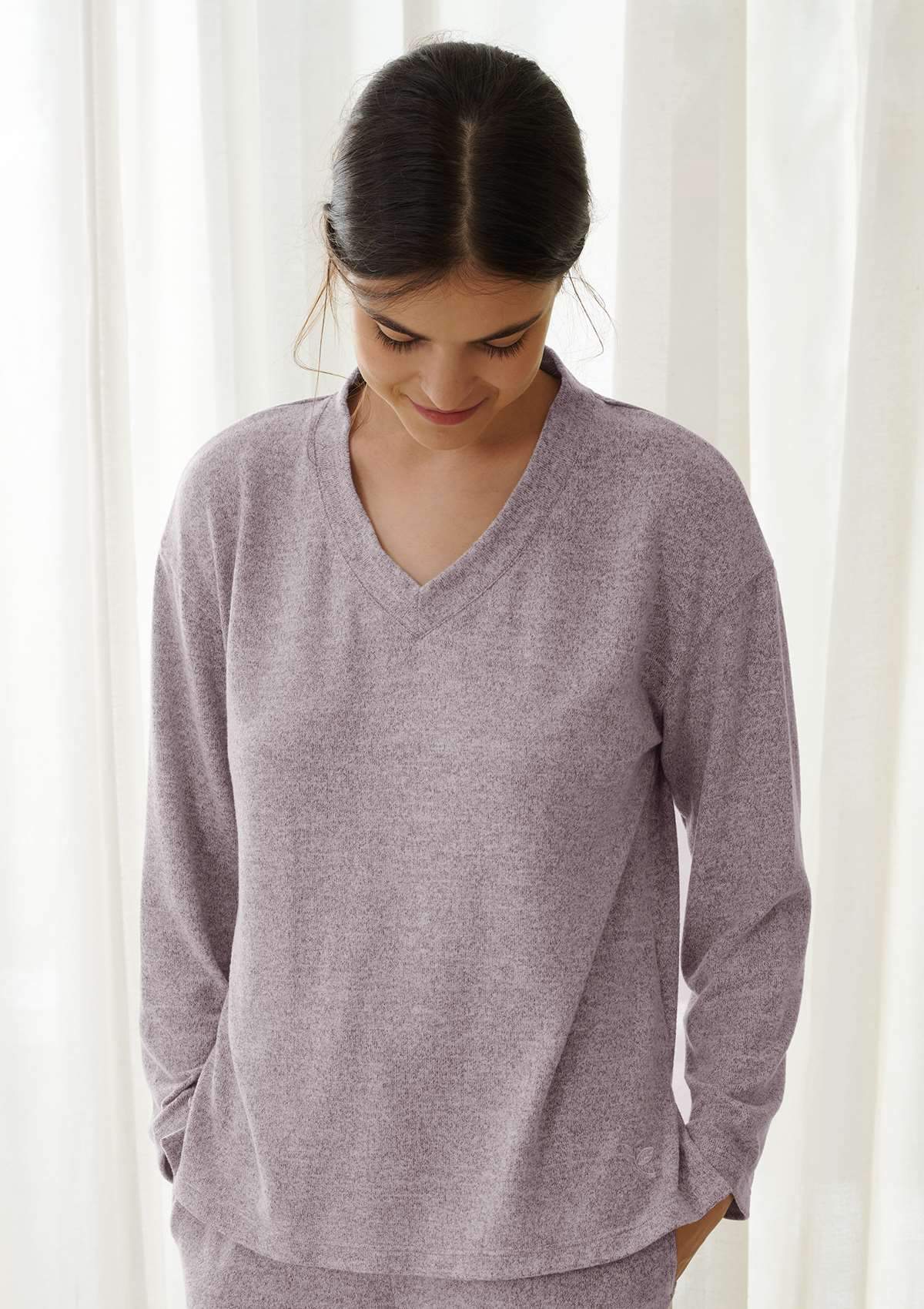 HSIA Knit Long Sleeve Pajama Set - HSIA