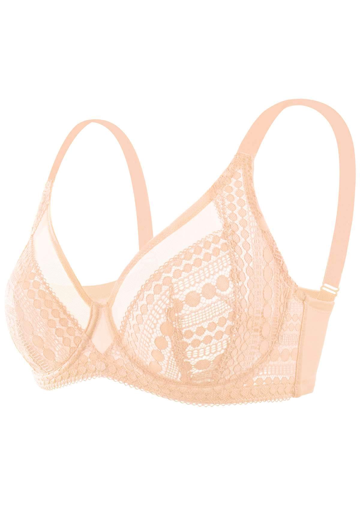 HSIA Polka Dot Sexy Rose Cloud Lace Bra - HSIA