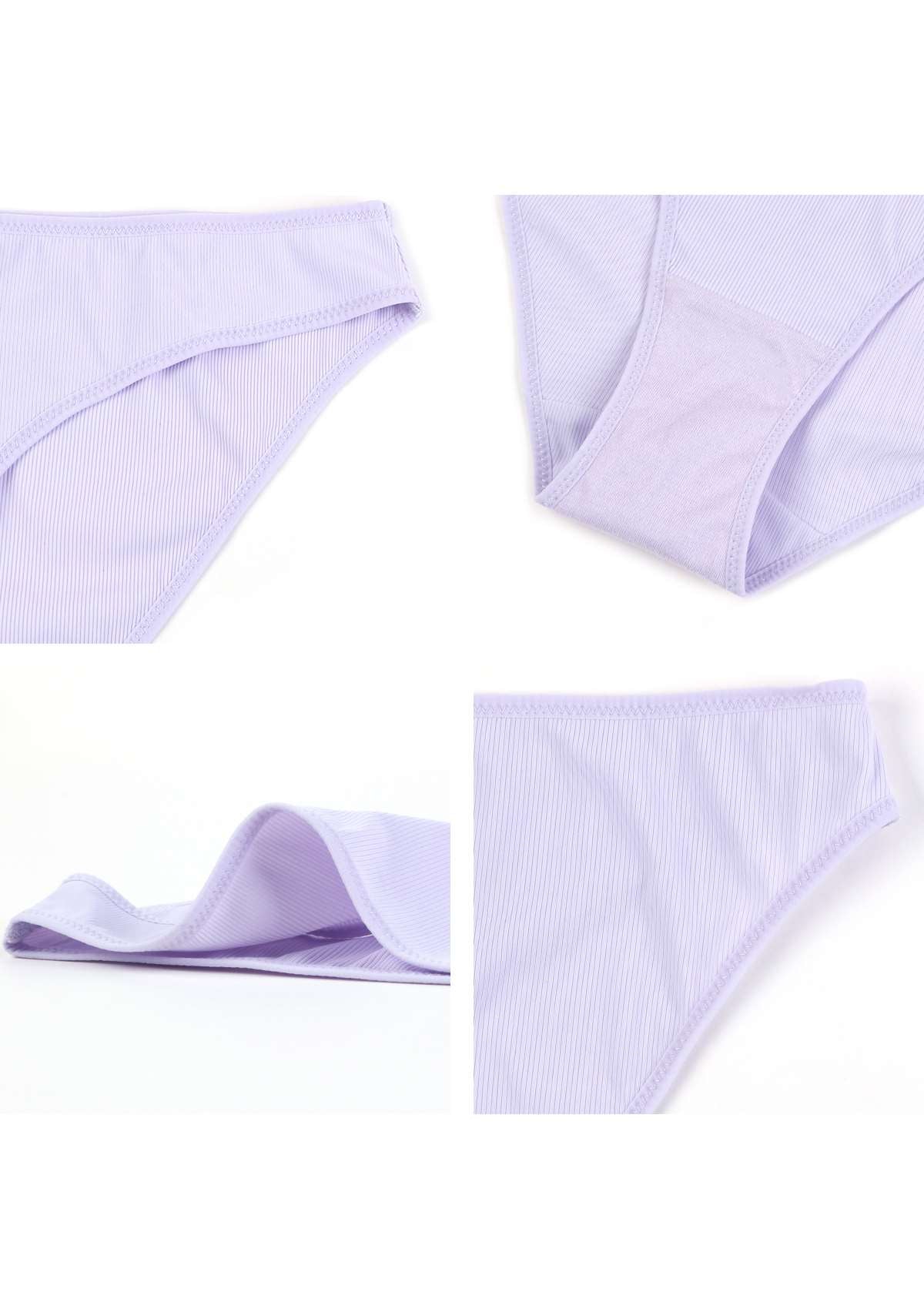 HSIA Ribbed Knit Cotton Bikini Underwear 3 Pack - HSIA