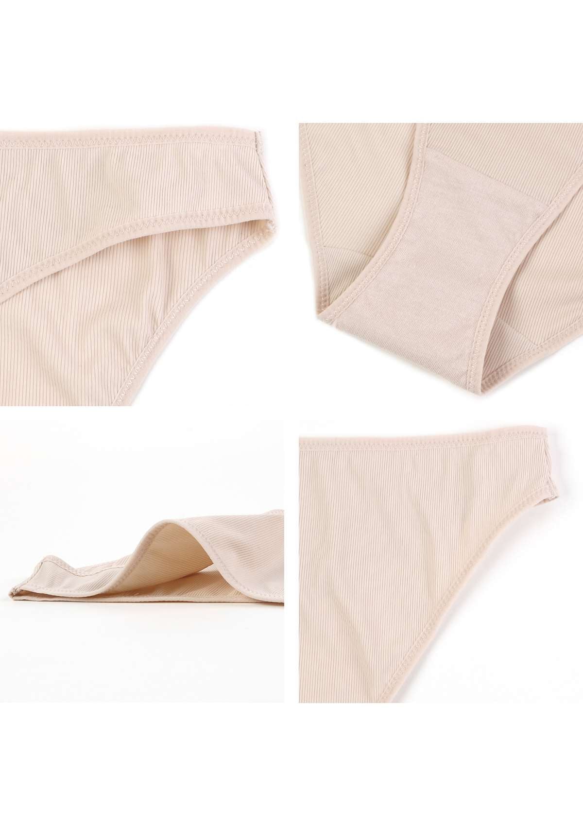 HSIA Ribbed Knit Cotton Bikini Underwear 3 Pack - HSIA