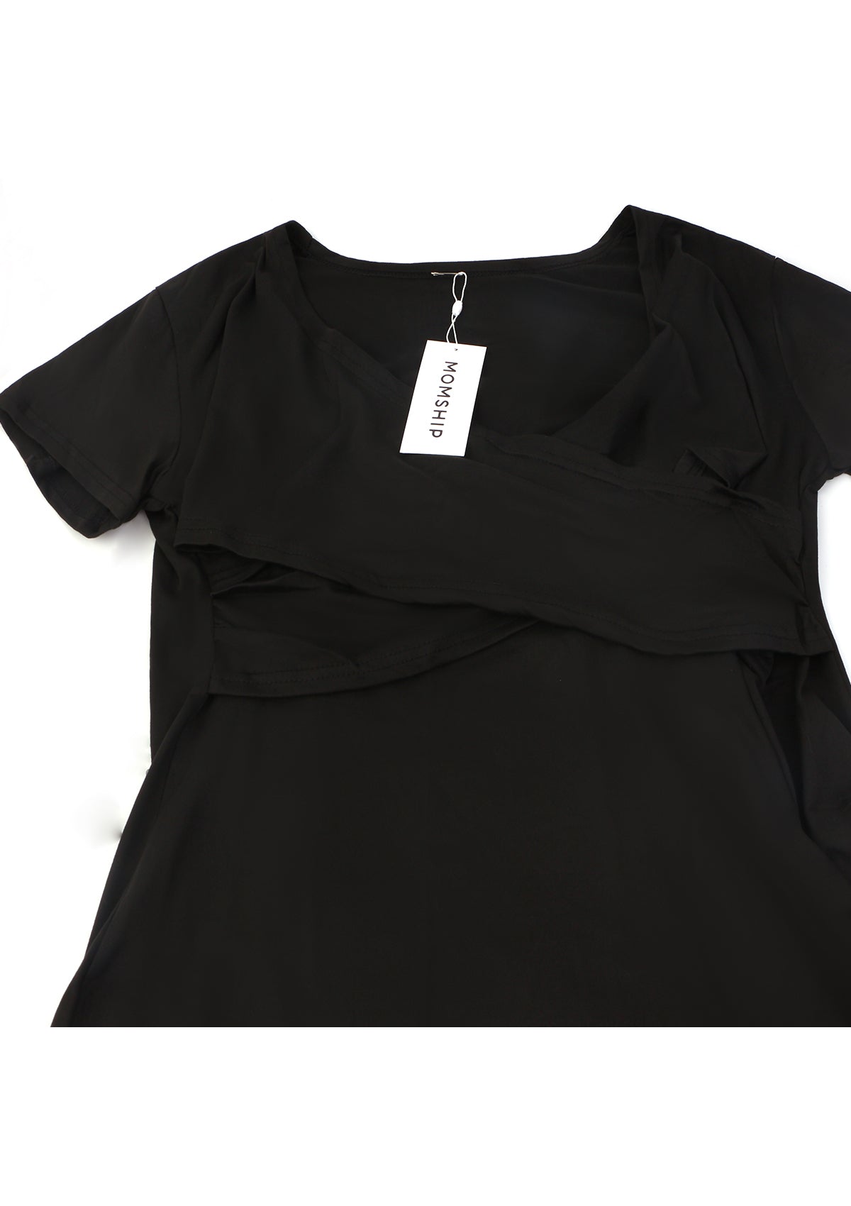 MOMSHIP Maternity Shirt Short Sleeve Nursing Tops - HSIA