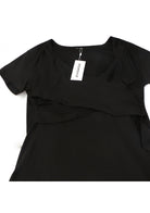 MOMSHIP Maternity Shirt Short Sleeve Nursing Tops - HSIA